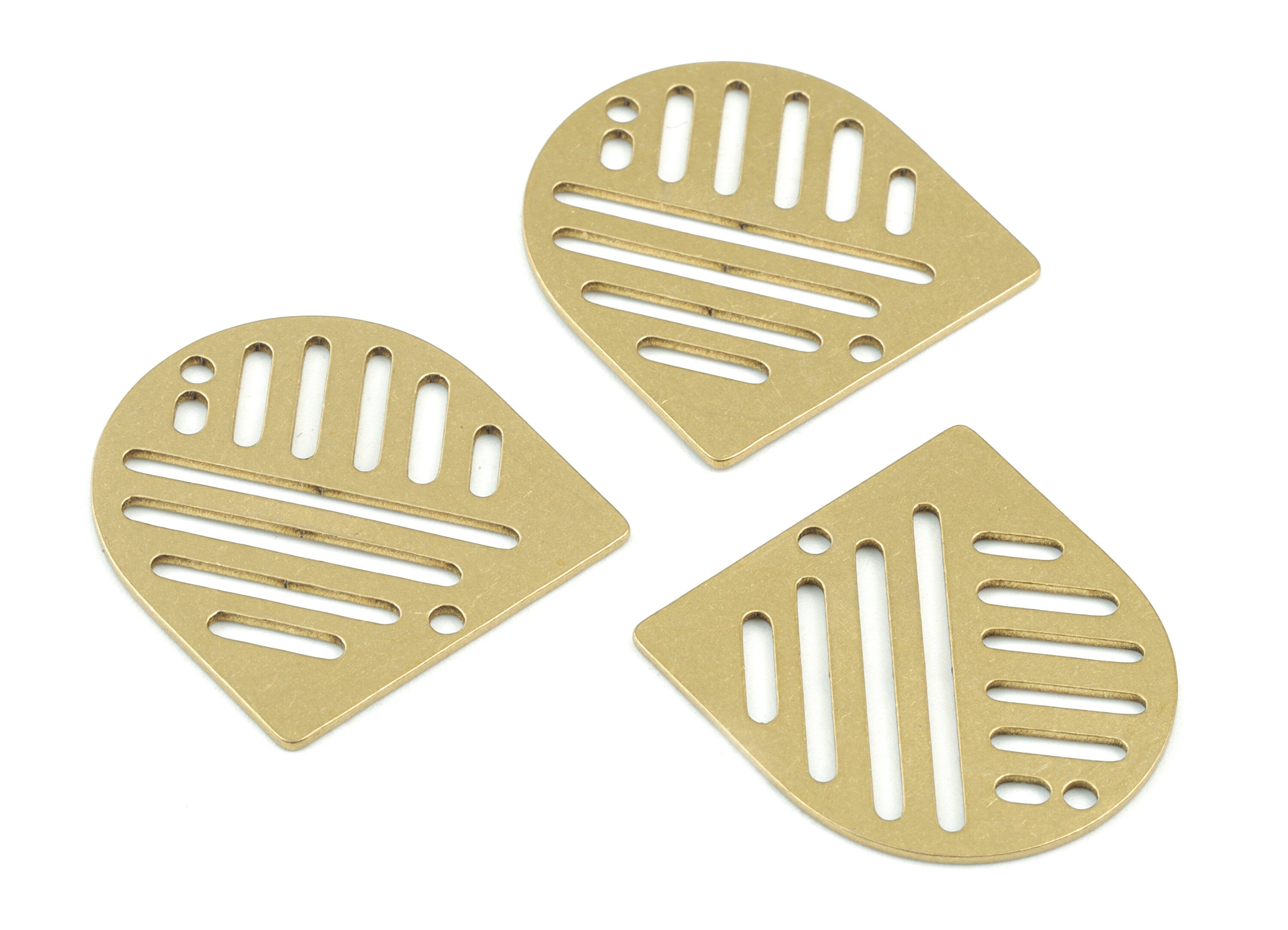 Domed Earring Charms - Raw Brass Rainbow Half Round  Charms - Half Oval Charms - Jewelry Making Supplies - 26x25 x0.8mm - PPM3020 - DOMEDBAZAAR