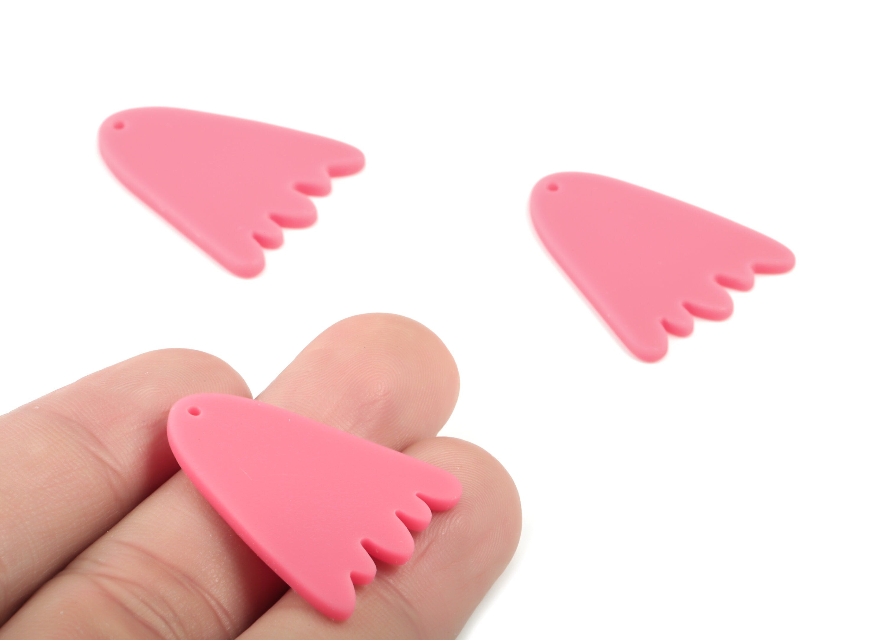 Acrylic Mountain Earring Charms - Pink Mountain Pendant - Jewelry Supplies - Color Code:A484 - 29.39x22.91x2.25mm - AC2026-A484 - DOMEDBAZAAR