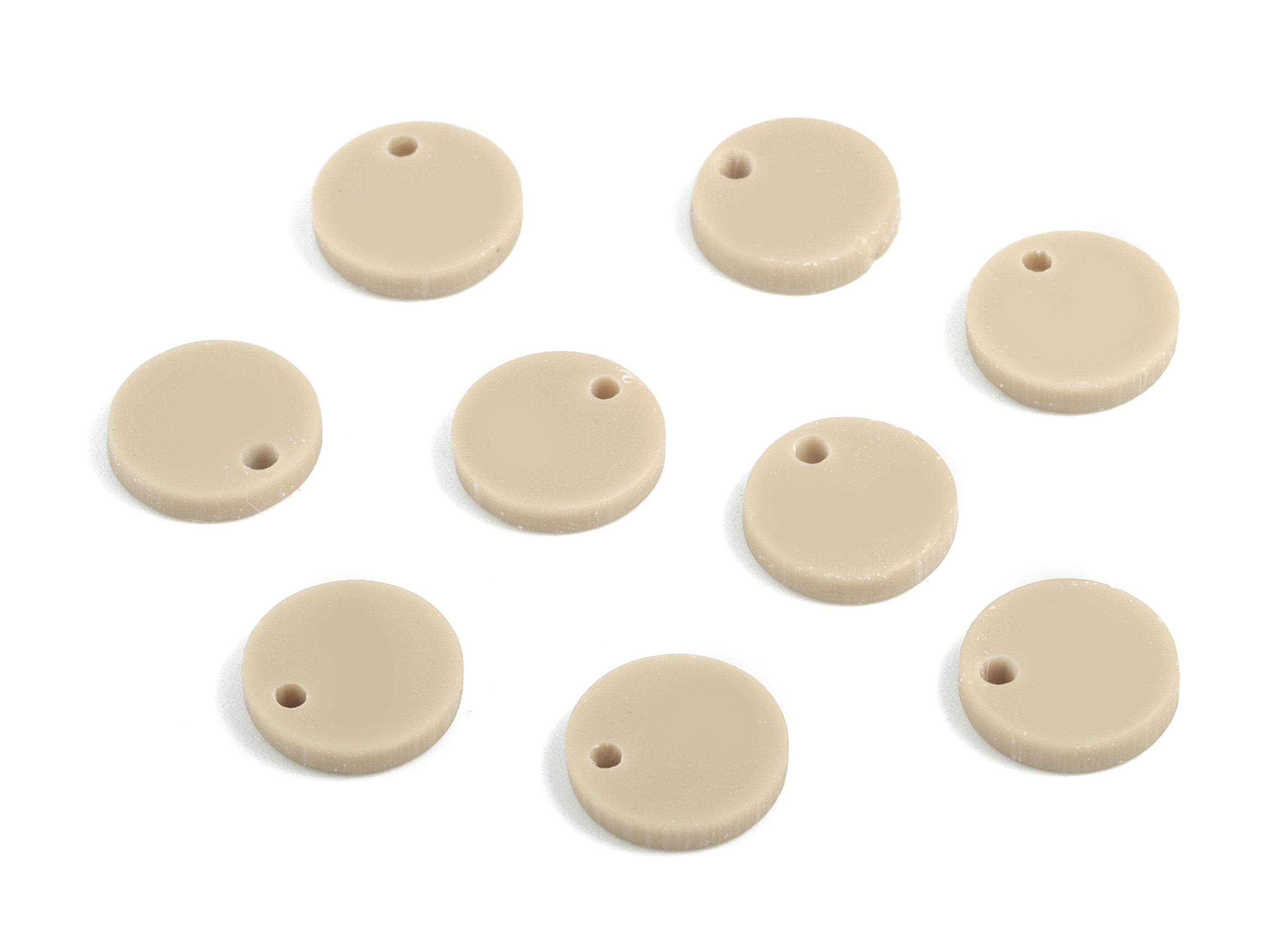 Acrylic Mini Round Earring Charms - Brown Mini Circle Pendant - Jewelry Supplies - Color Code:A498 - 10.85x10.85x2.11mm - AC2031-A498 - DOMEDBAZAAR