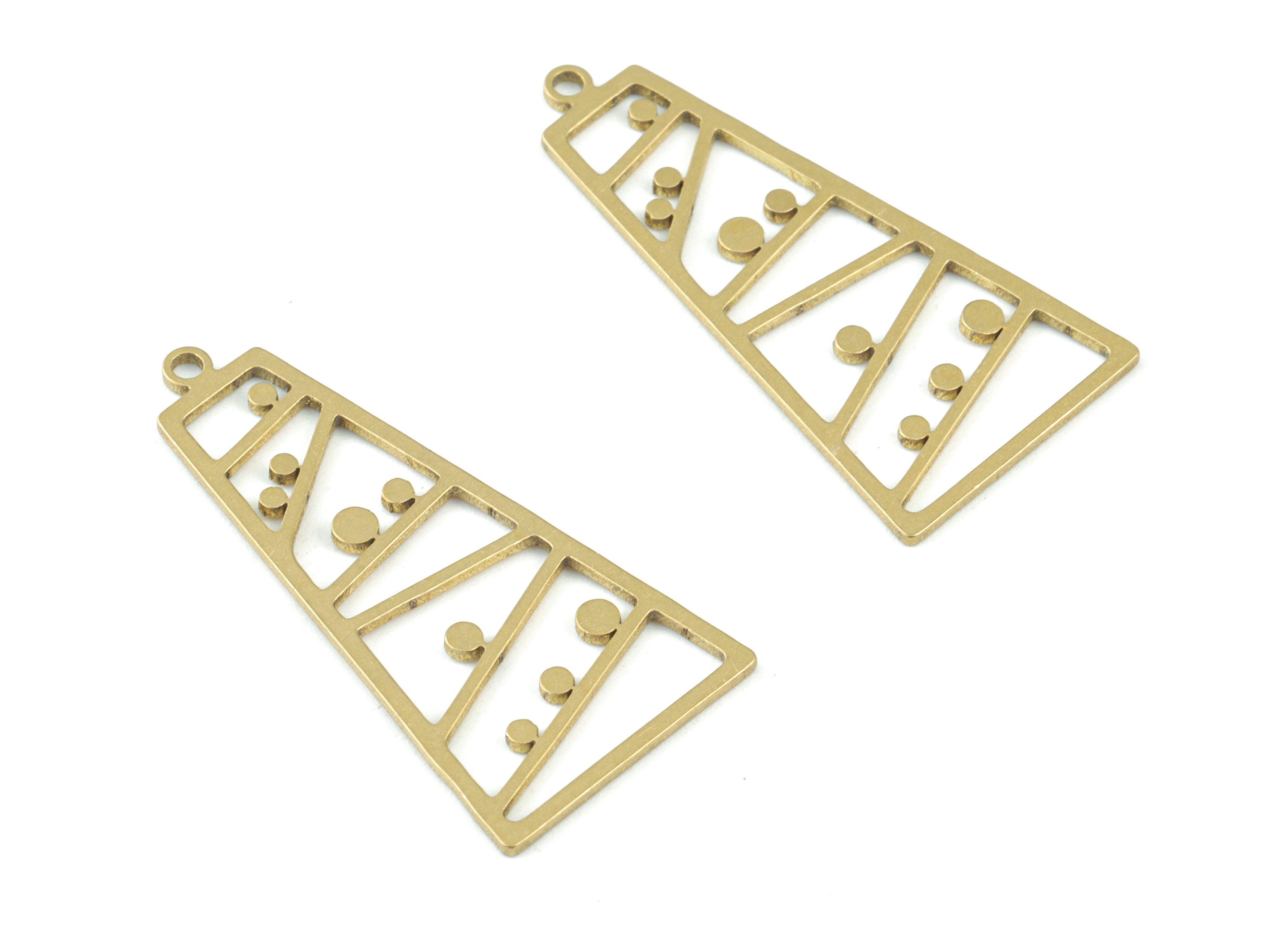 Trapeze Brass Pendant - Raw Brass Trapeze Earring Charms - Jewelry Making Supplies - 31x15x0.8mm - PPM3552 - DOMEDBAZAAR