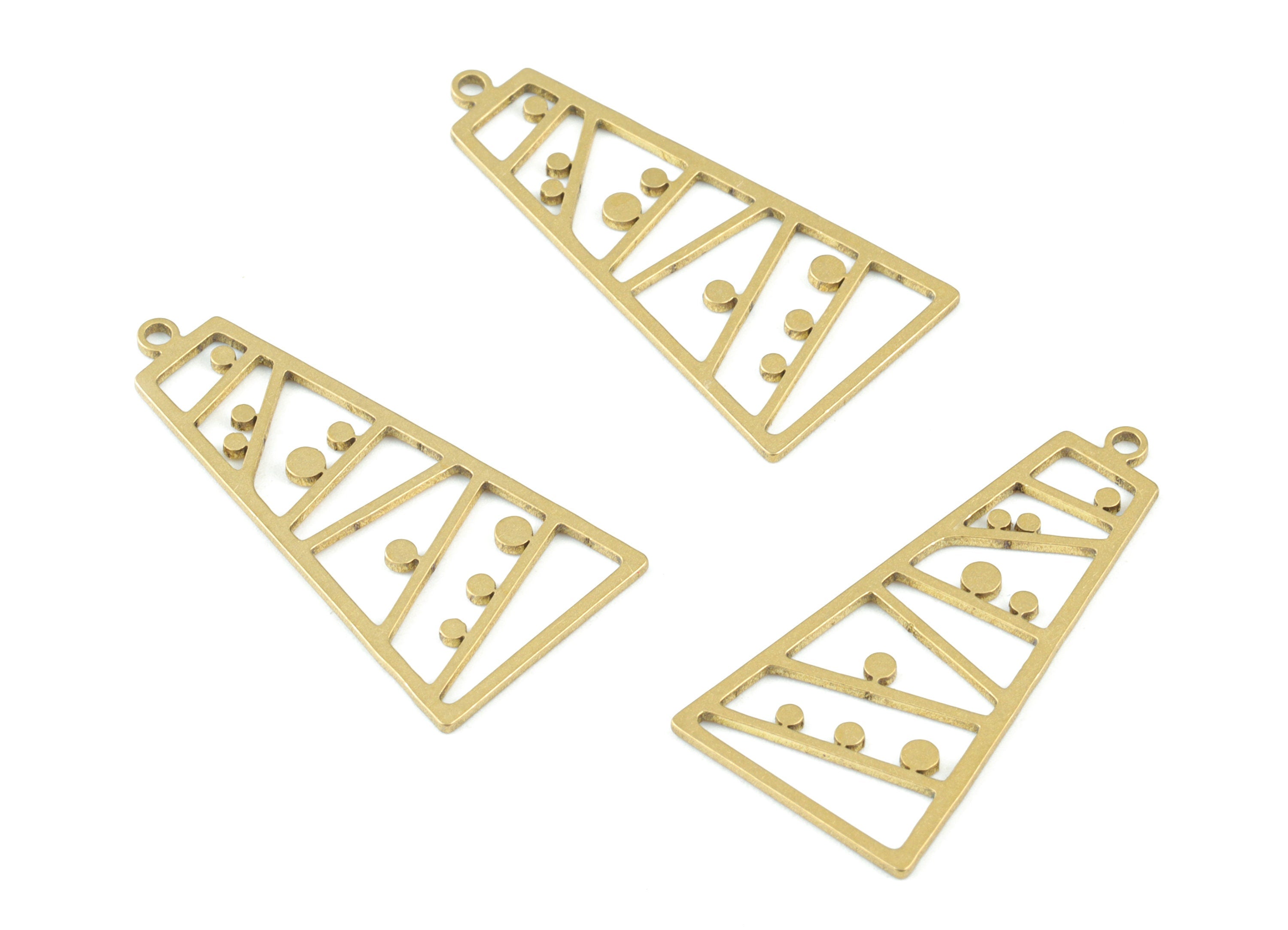Trapeze Brass Pendant - Raw Brass Trapeze Earring Charms - Jewelry Making Supplies - 31x15x0.8mm - PPM3552 - DOMEDBAZAAR
