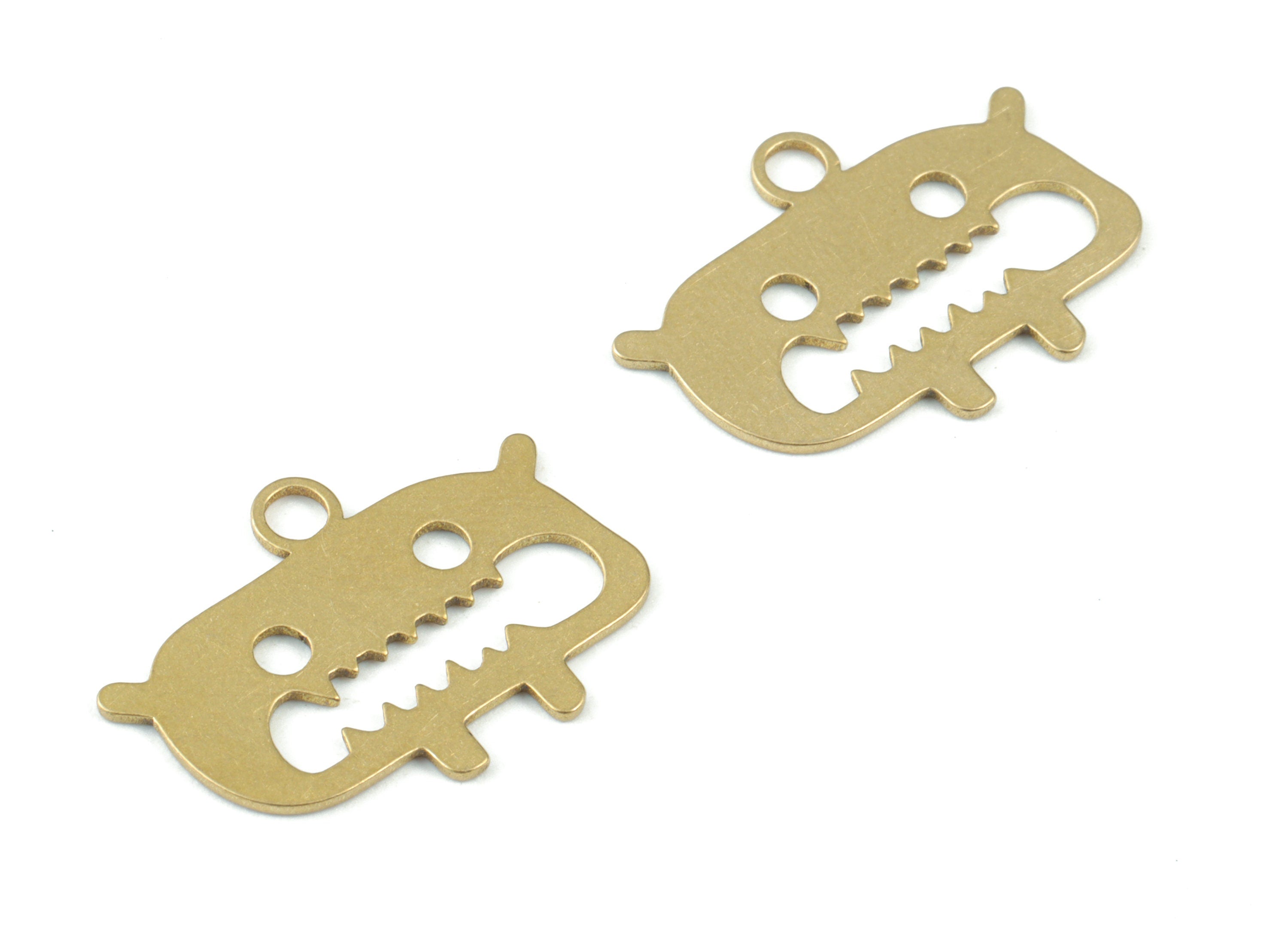 Big Mouth Pendant - Raw Brass Big Mouth Earring Charms -  Jewelry Making Supplies - 21x15x0.7mm - PPM3690 - DOMEDBAZAAR
