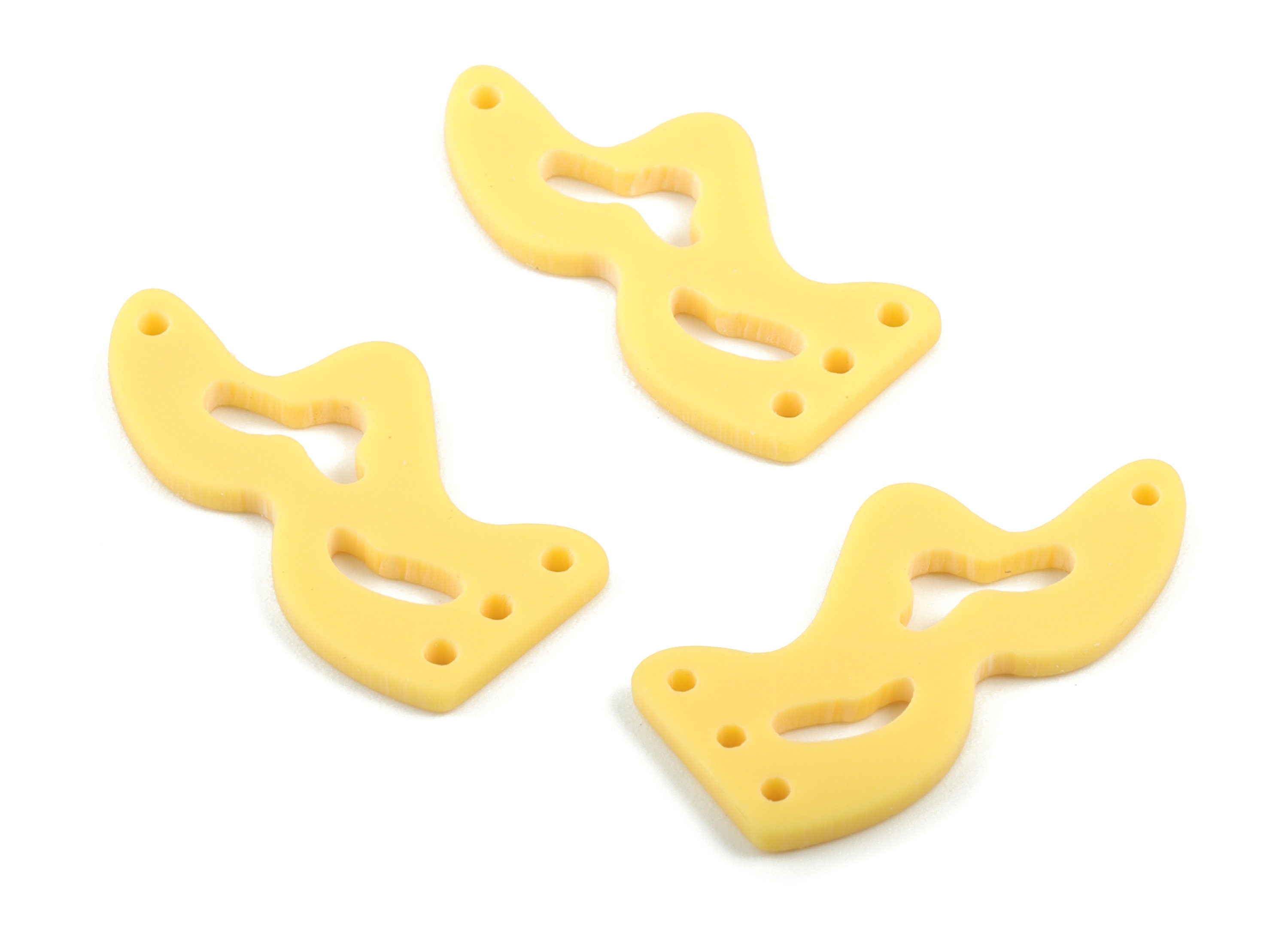 Acrylic Waves Earring Connector - Yellow Waves Earring Charms - 2 Holes - Jewelry Supplies - Color Code:A474 - 30.45x14.64x2mm - AC2034-A474 - DOMEDBAZAAR