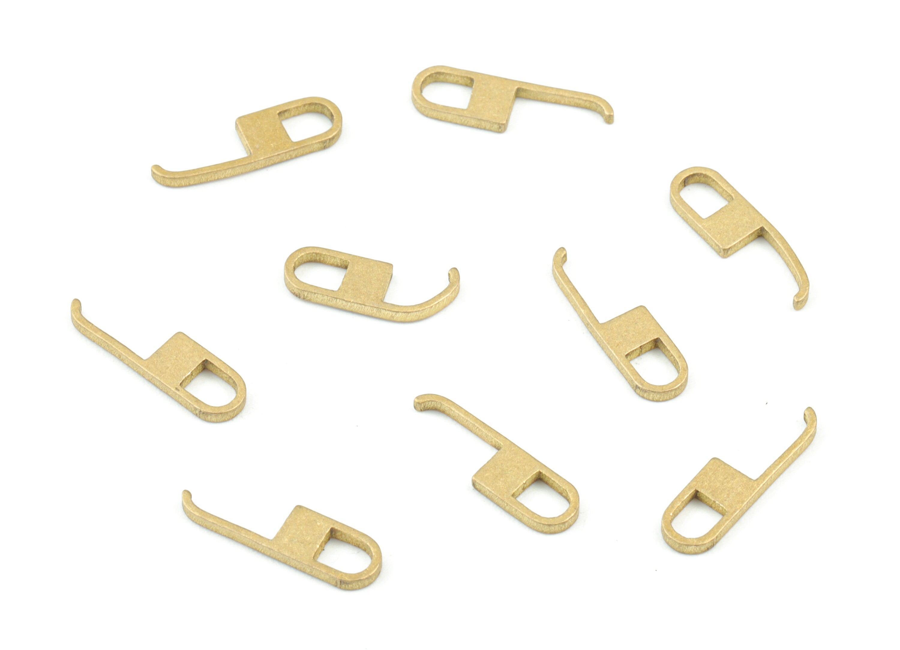 Brass Mini Hook Earring Charms Raw Brass Loop - Jewelry Making Supplies - 14x4x1.2mm - PPM3039 - DOMEDBAZAAR