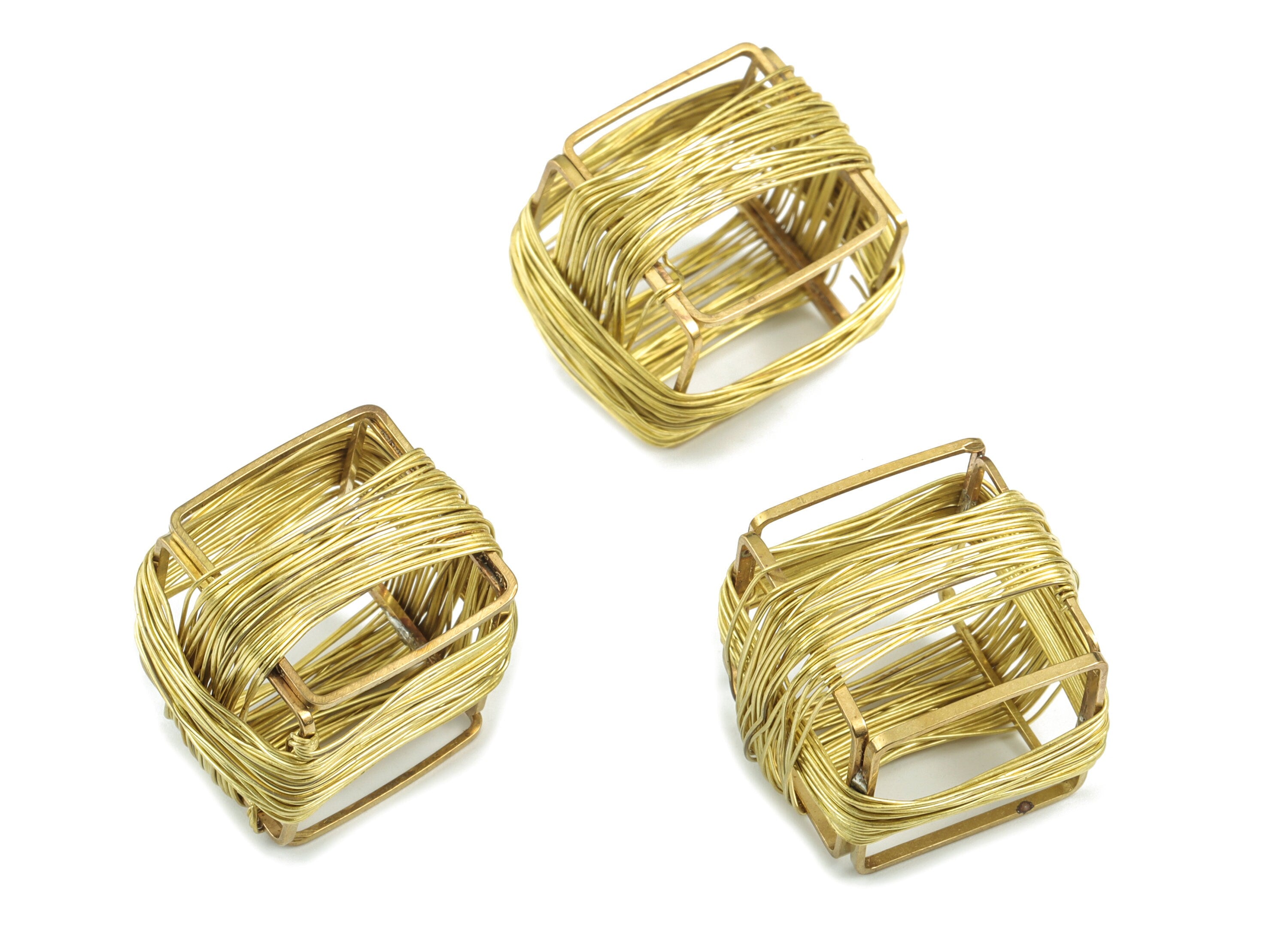 Raw Brass Cube Wires Charm - Cube Brass Wire Earring Charms - Earring Findings - Jewelry Supplies - 26.59x26.59x26.59mm - PP3601 - DOMEDBAZAAR