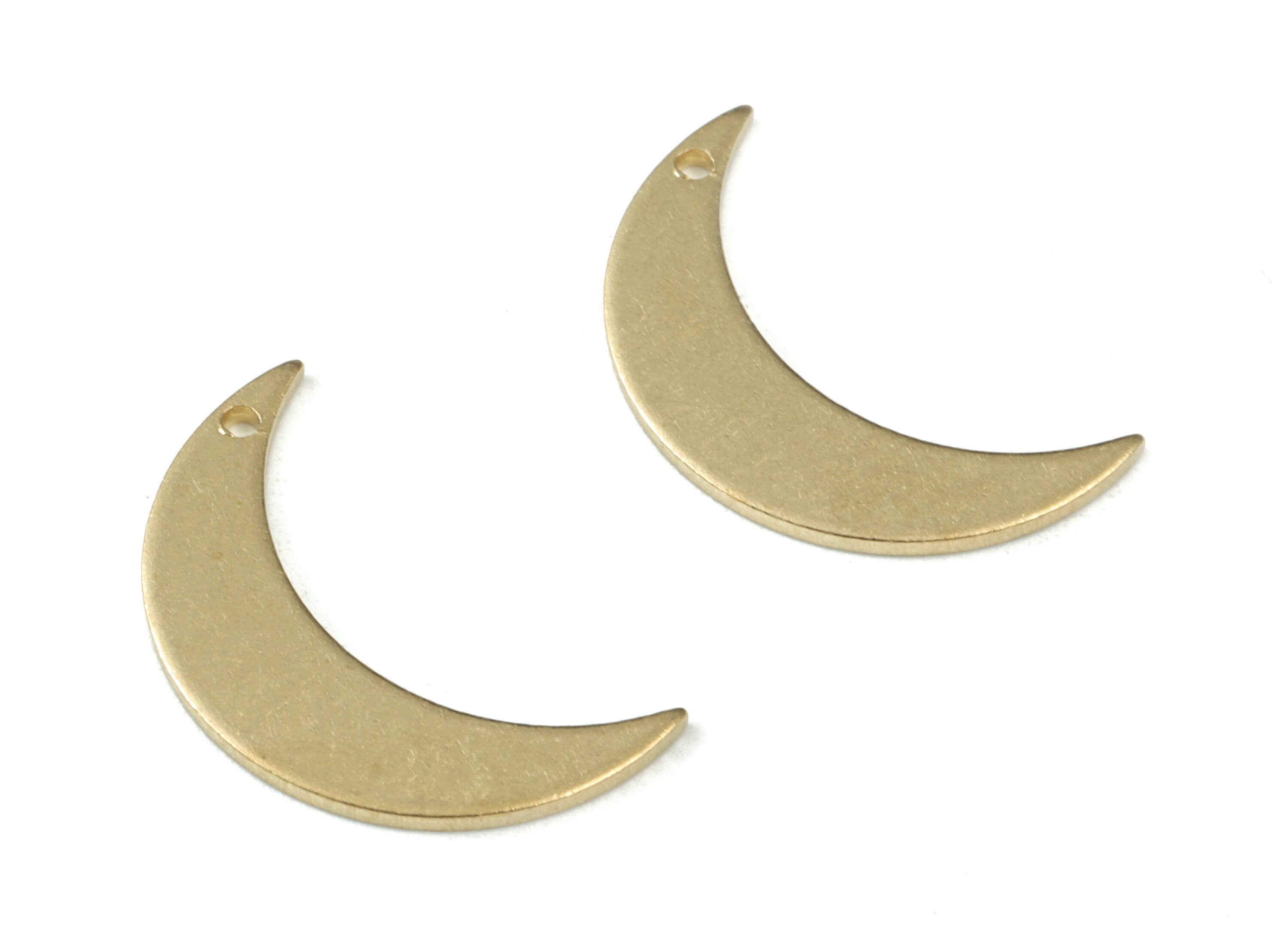 Personalized stamping blank - Brass Crescent Earring Charms - Raw Brass Moon Pendant - Earring Findings - 21x13x1mm - PP3600 - DOMEDBAZAAR