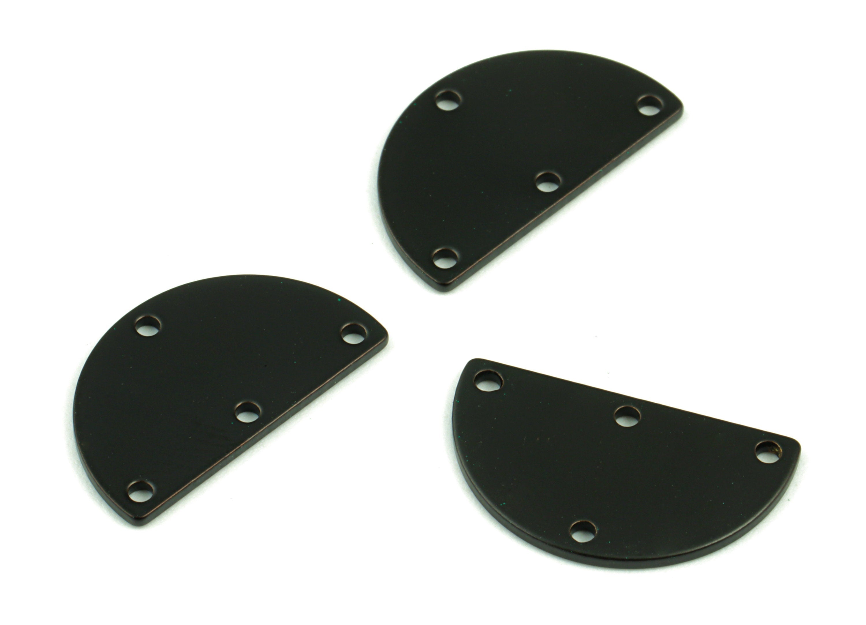 Personalized stamping blank - Brass Black Semi circle Earring Charm - Black Half Moon Connector - 4 Holes - 17x10x0.8mm - PP3549B - DOMEDBAZAAR