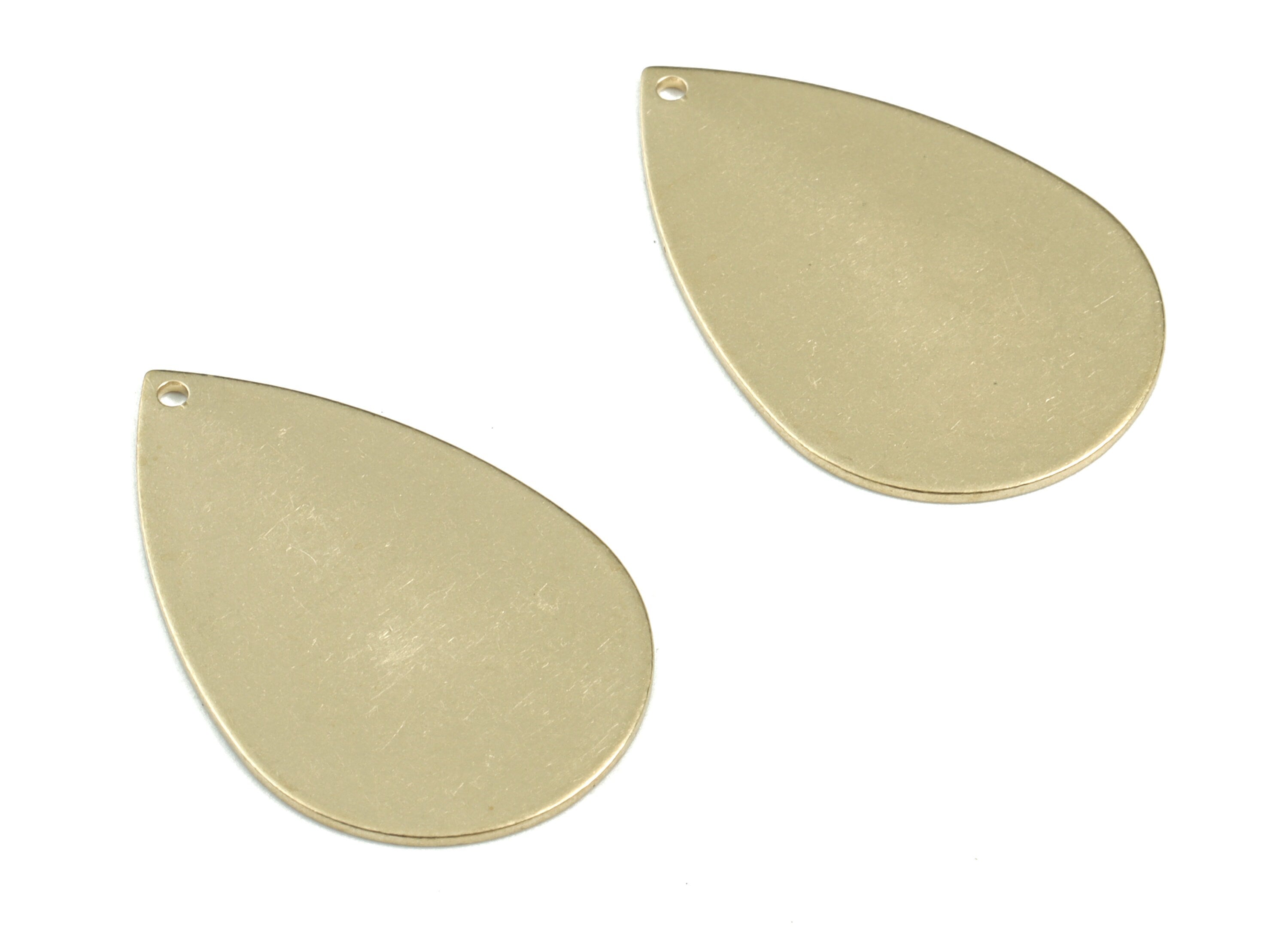 Personalized stamping blank - Brass Drop Stamping Blank - Raw Brass Drop Earring Charms and Pendant  - 30.39x19.91x0.82mm - PP3606 - DOMEDBAZAAR