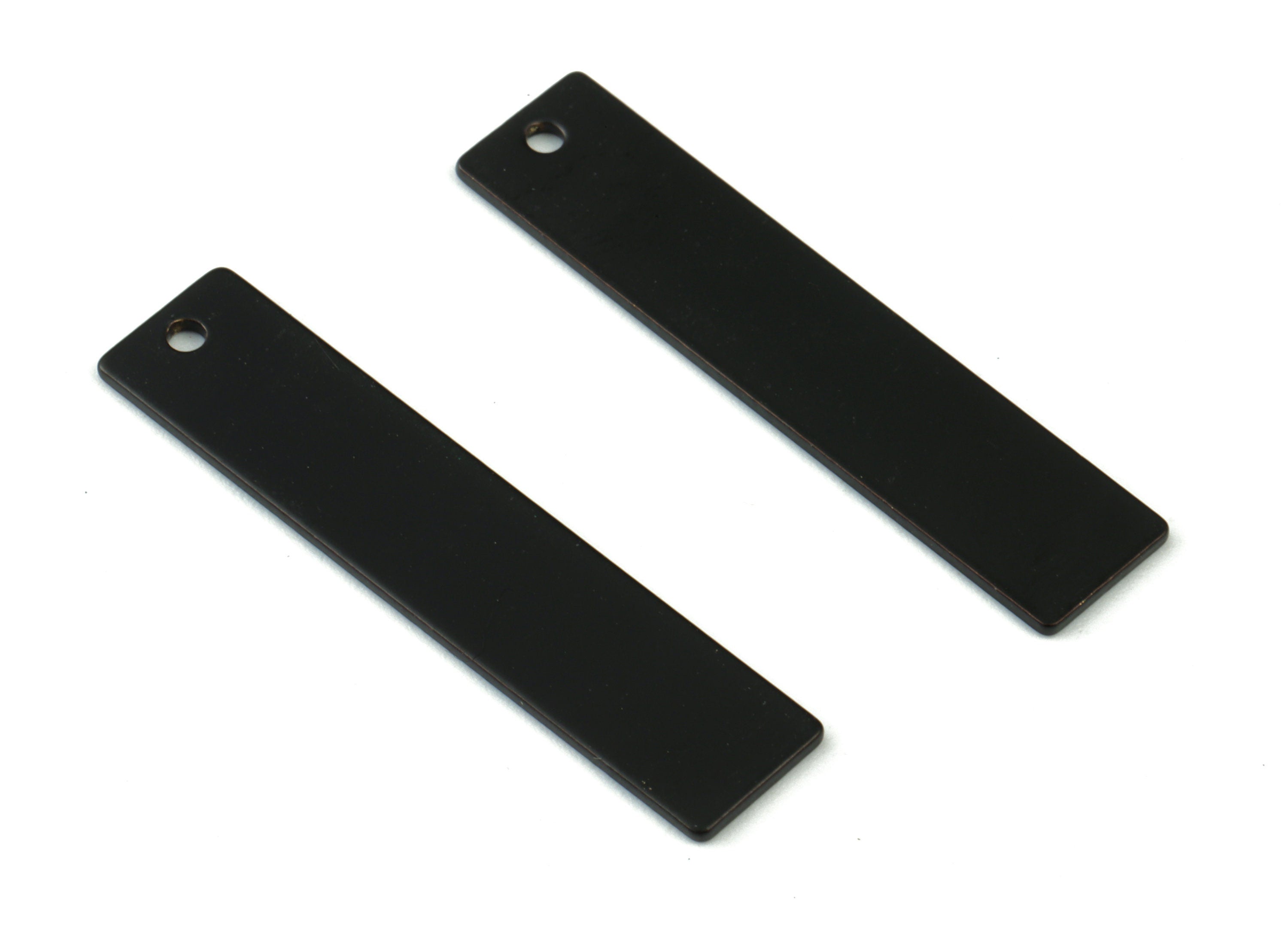 Personalized stamping blank - Black Bar Rectangle Pendant Brass Black Long Rectangle Earring Charms - 32x7x0.8mm - PP2542B - DOMEDBAZAAR