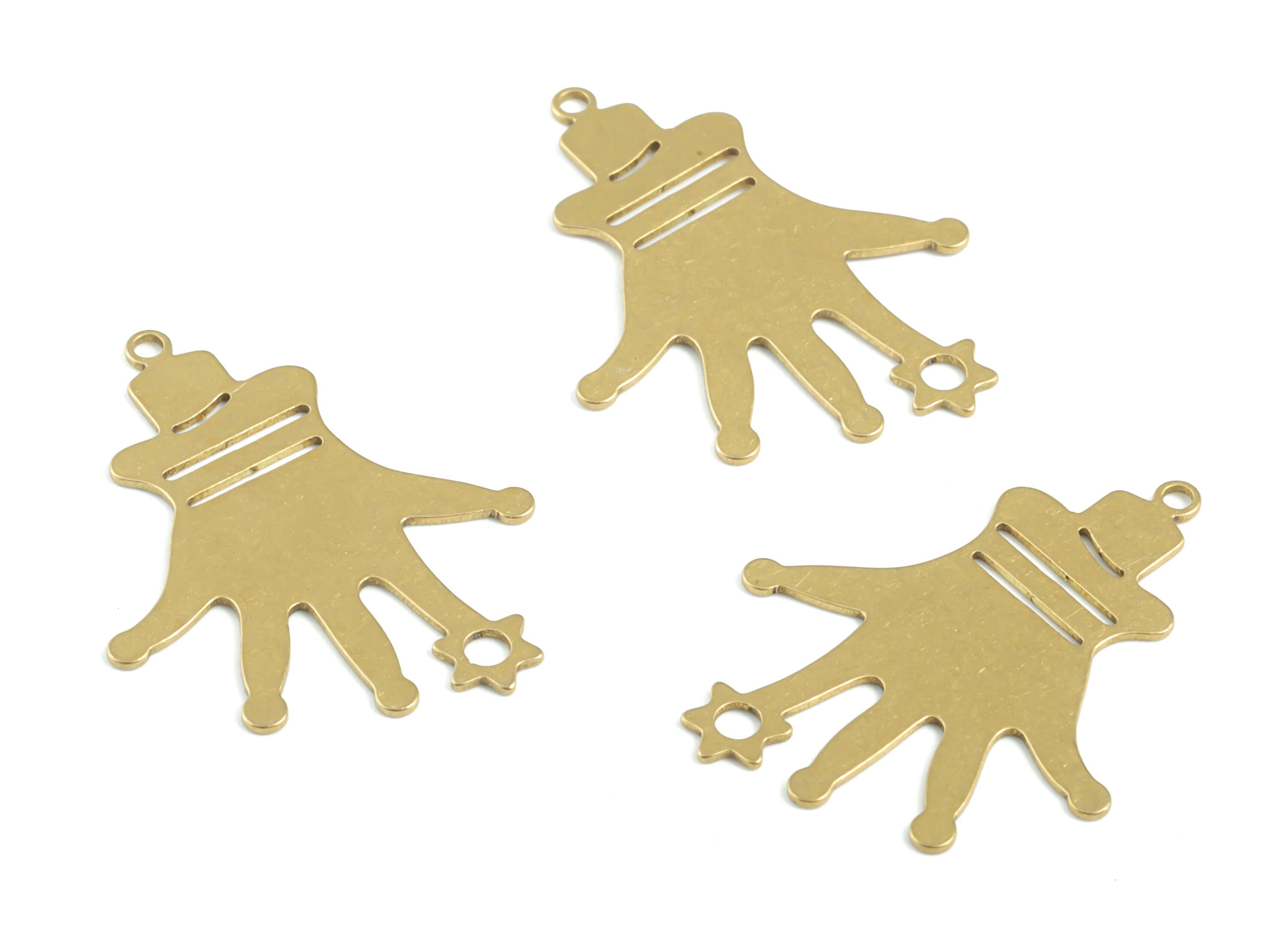 Personalized stamping blank - Brass Hand Earring Charms - Raw Brass Hand Pendant - Earrings Finding - 29x22.15x0.58mm - PPM3398 - DOMEDBAZAAR