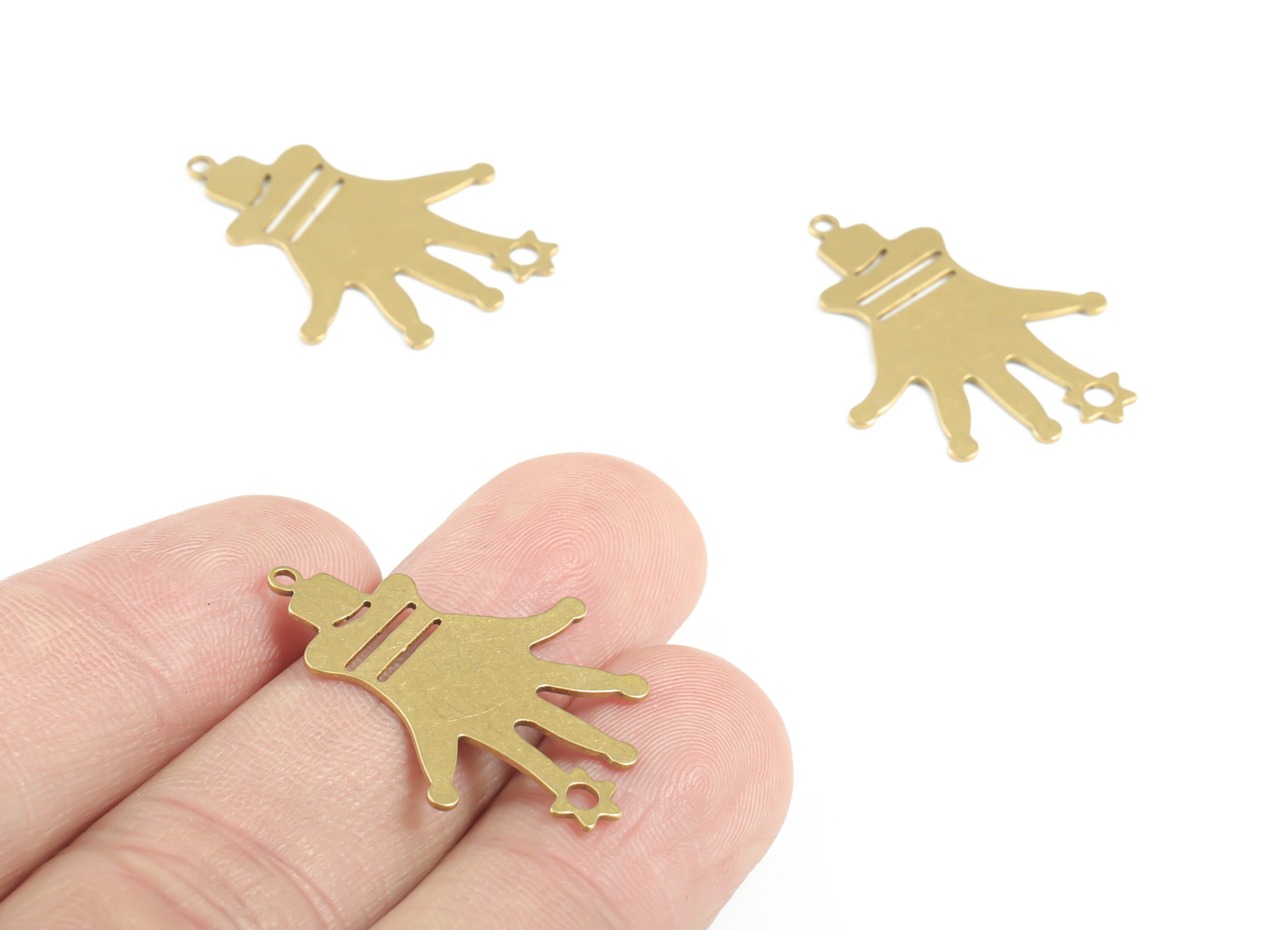 Personalized stamping blank - Brass Hand Earring Charms - Raw Brass Hand Pendant - Earrings Finding - 29x22.15x0.58mm - PPM3398 - DOMEDBAZAAR