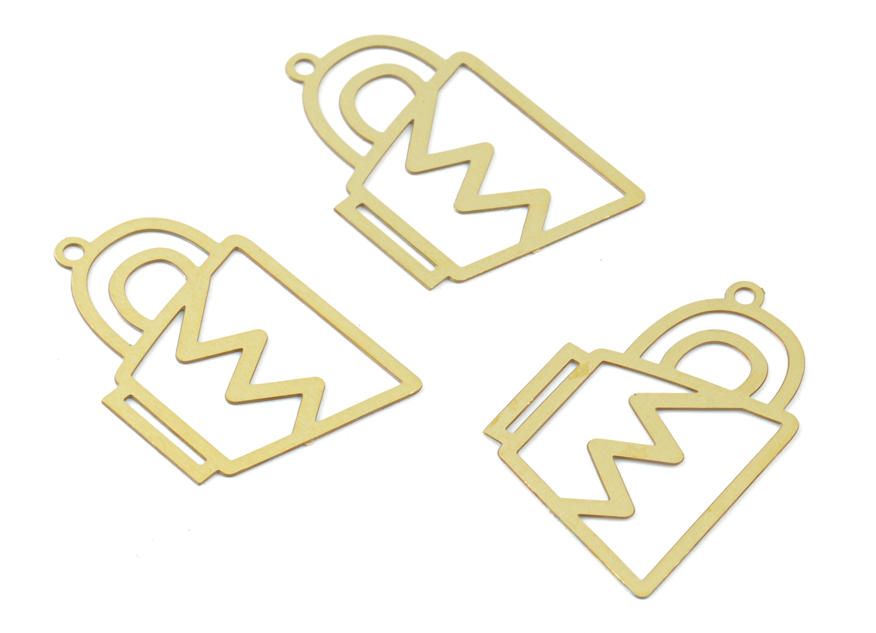 Brass Tea Cup Earring Charms - Raw Brass Cup Earrings - Earring Findings - Jewelry Supplies - 24.23x14.71x0.28mm - JJC12006 - DOMEDBAZAAR