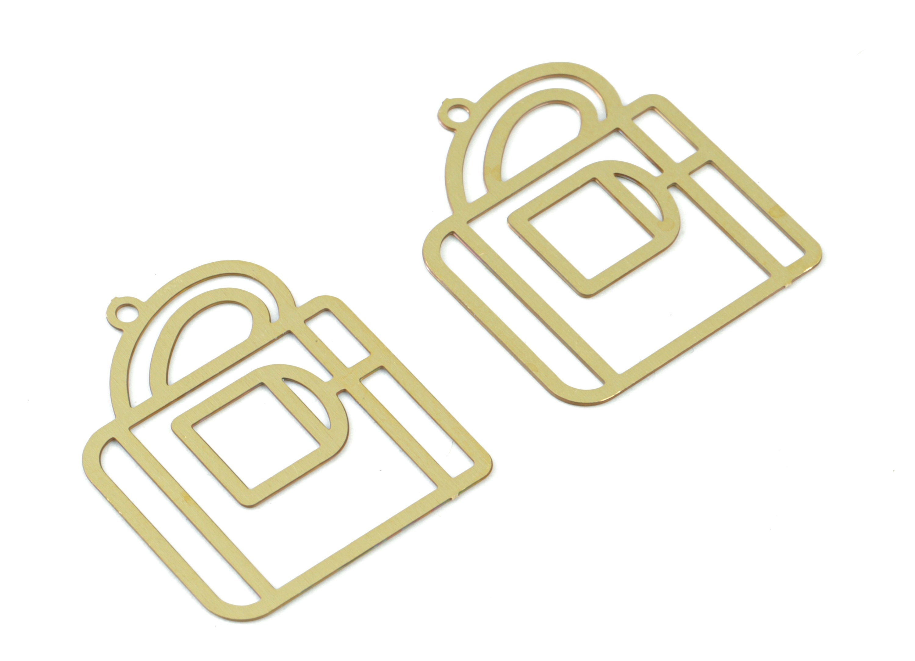 Brass Cup Earring Charms - Raw Brass Cup Earrings - Earring Findings - Jewelry Supplies - 21.82x18.28x0.28mm - JJC12007 - DOMEDBAZAAR