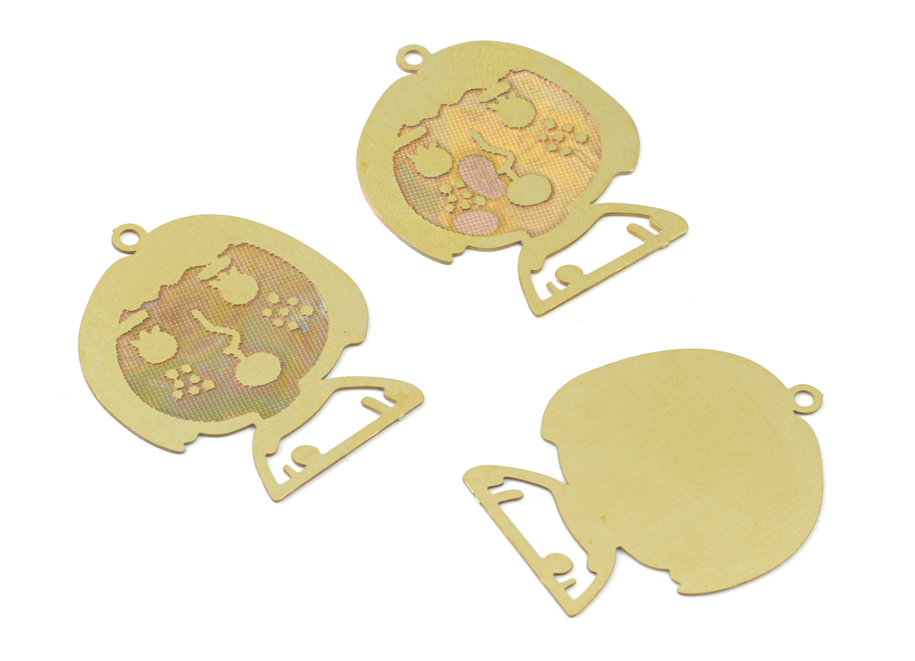 Brass Child Earring Charms - Raw Brass Girl Pendant - Earring Findings - Jewelry Supplies - 23.61x18.72x0.29mm - JJC11999 - DOMEDBAZAAR