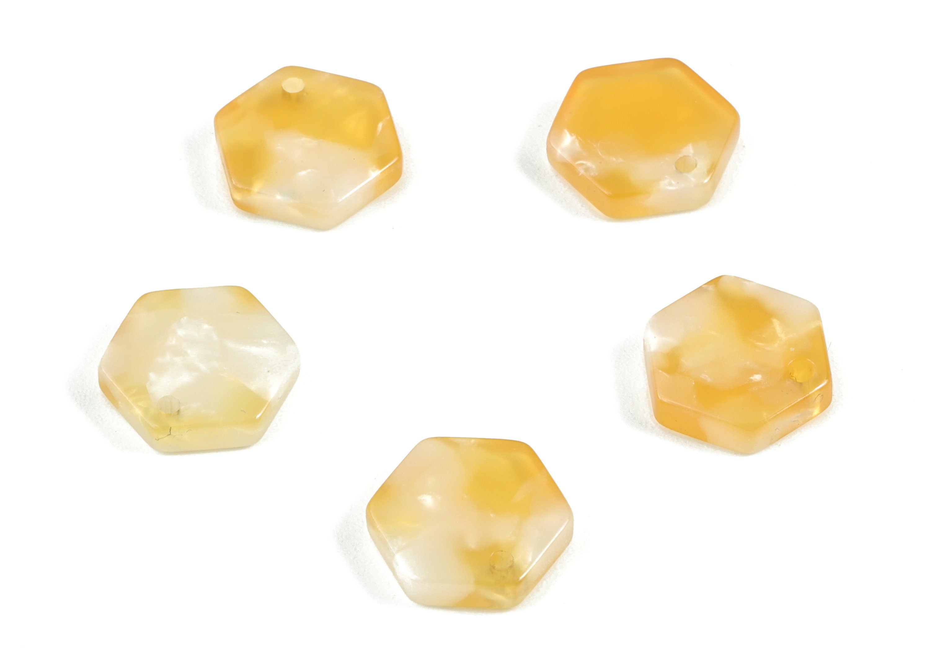 Acetate Hexagon Earring Charms - Mini Hexagon Pendant - Jewelry Supplies - Color Code:A43 - 12.12x10.84x2.56mm - AC1121-A43 - DOMEDBAZAAR