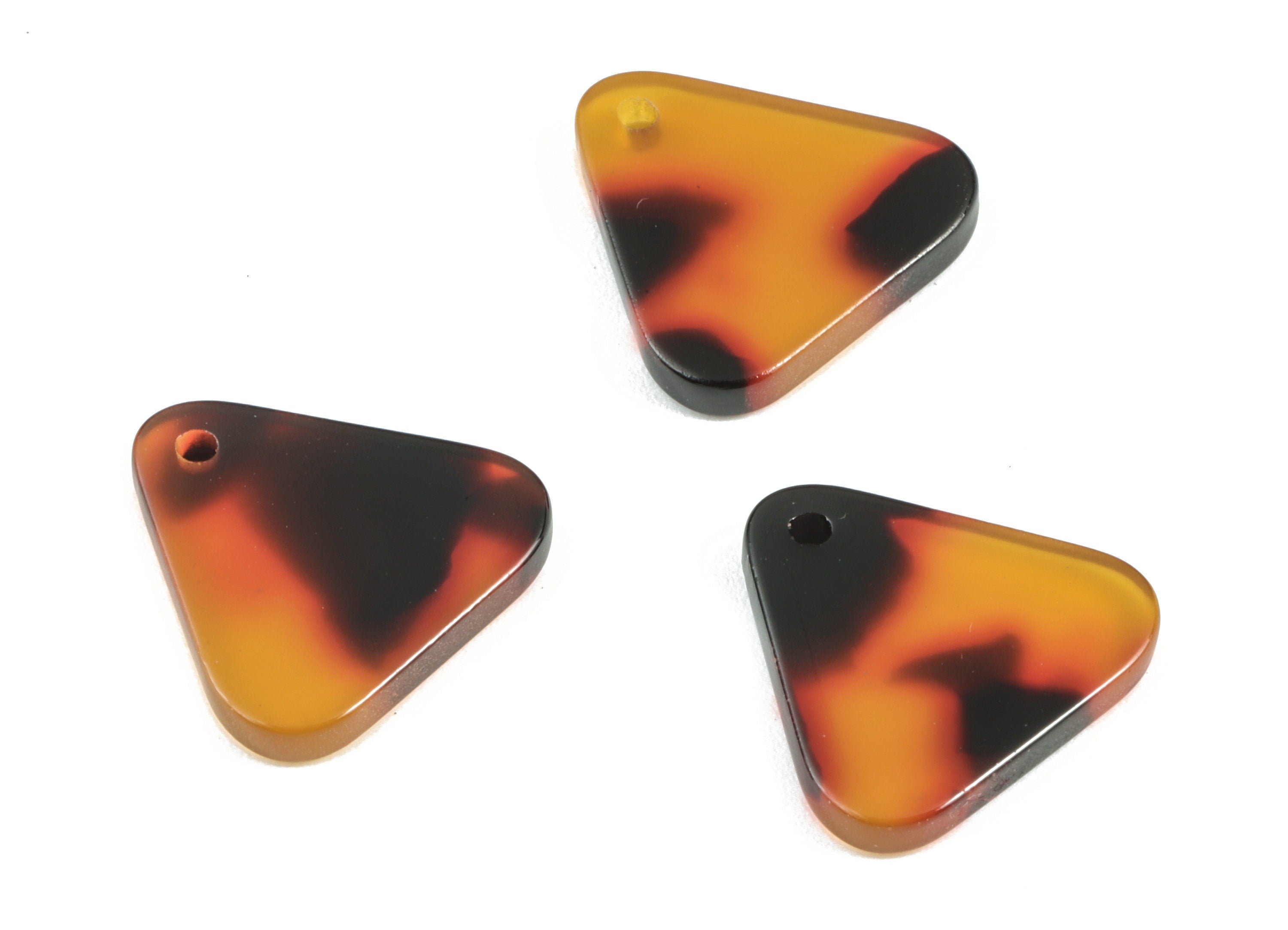 Acetate Acrylic Charms - Tortoise Shell Earring - Triangle Pendant - Jewelry Supplies - Color Code: A04 - 16.28x16.14x2.66mm - AC1318-A04 - DOMEDBAZAAR