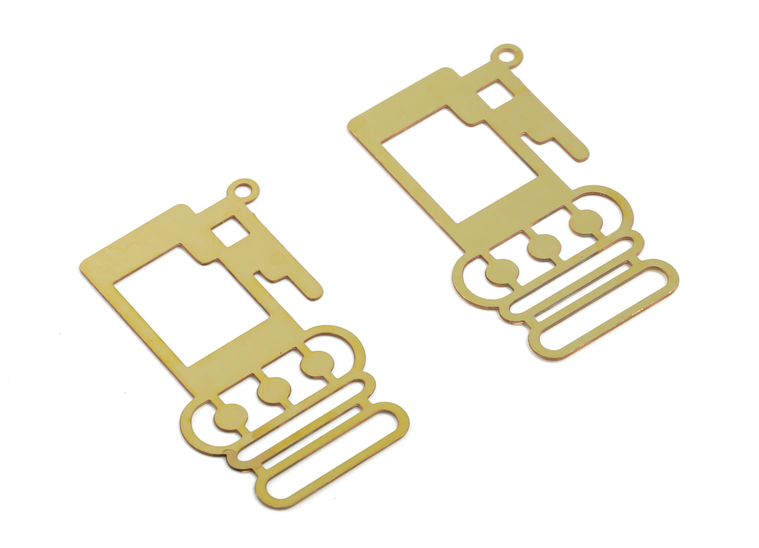 Brass Pot Earring Charms - Raw Brass Pot Pendant - Earring Findings - Jewelry Supplies - 27.08x14.4x0.28mm - JJC11908 - DOMEDBAZAAR