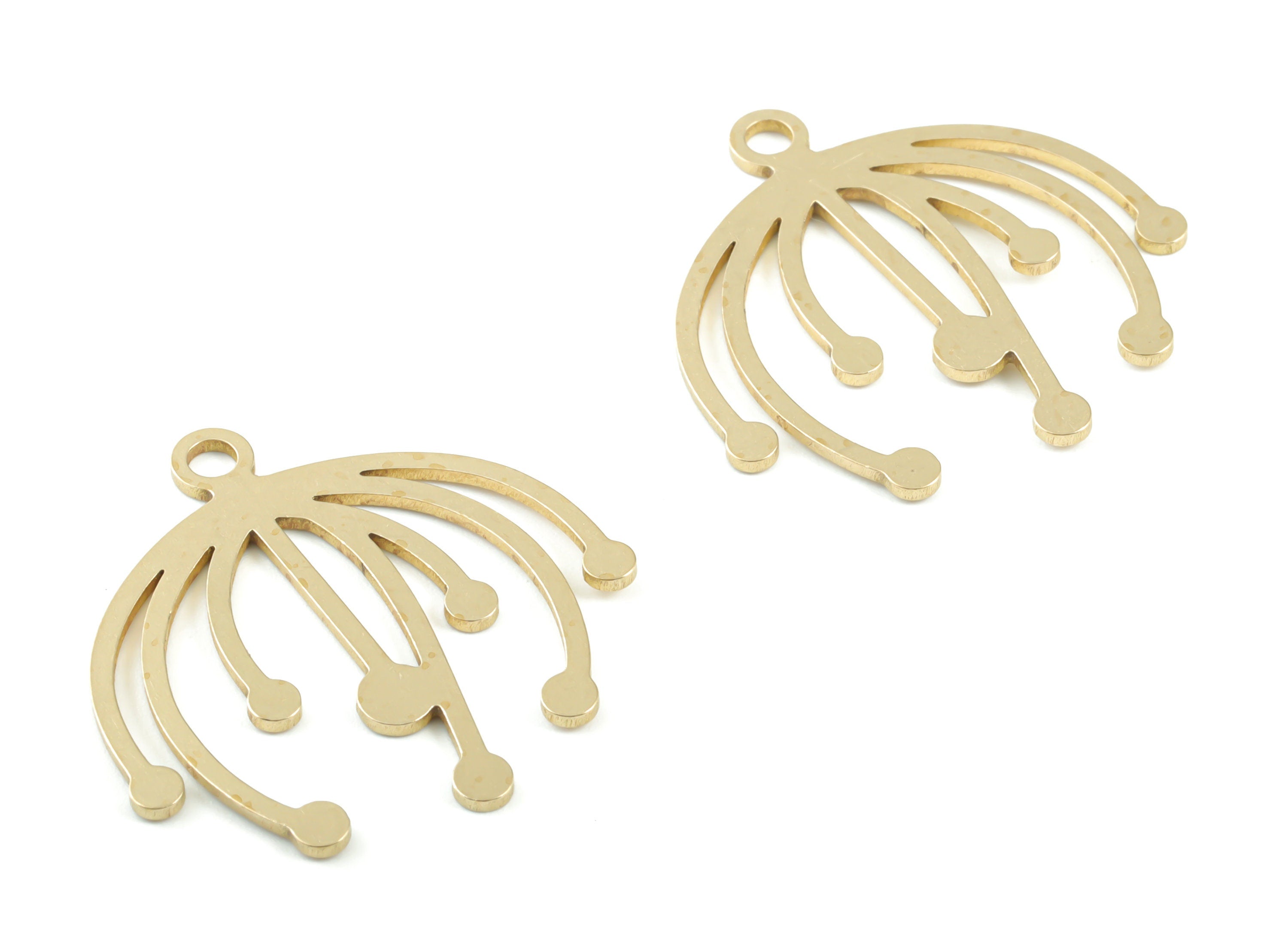 Brass Tassel Earring Charms - Raw Brass Tassel Pendant - Earring Findings - Jewellery Supplies - 31.4x31.18x0.98mm - PPM3391 - DOMEDBAZAAR