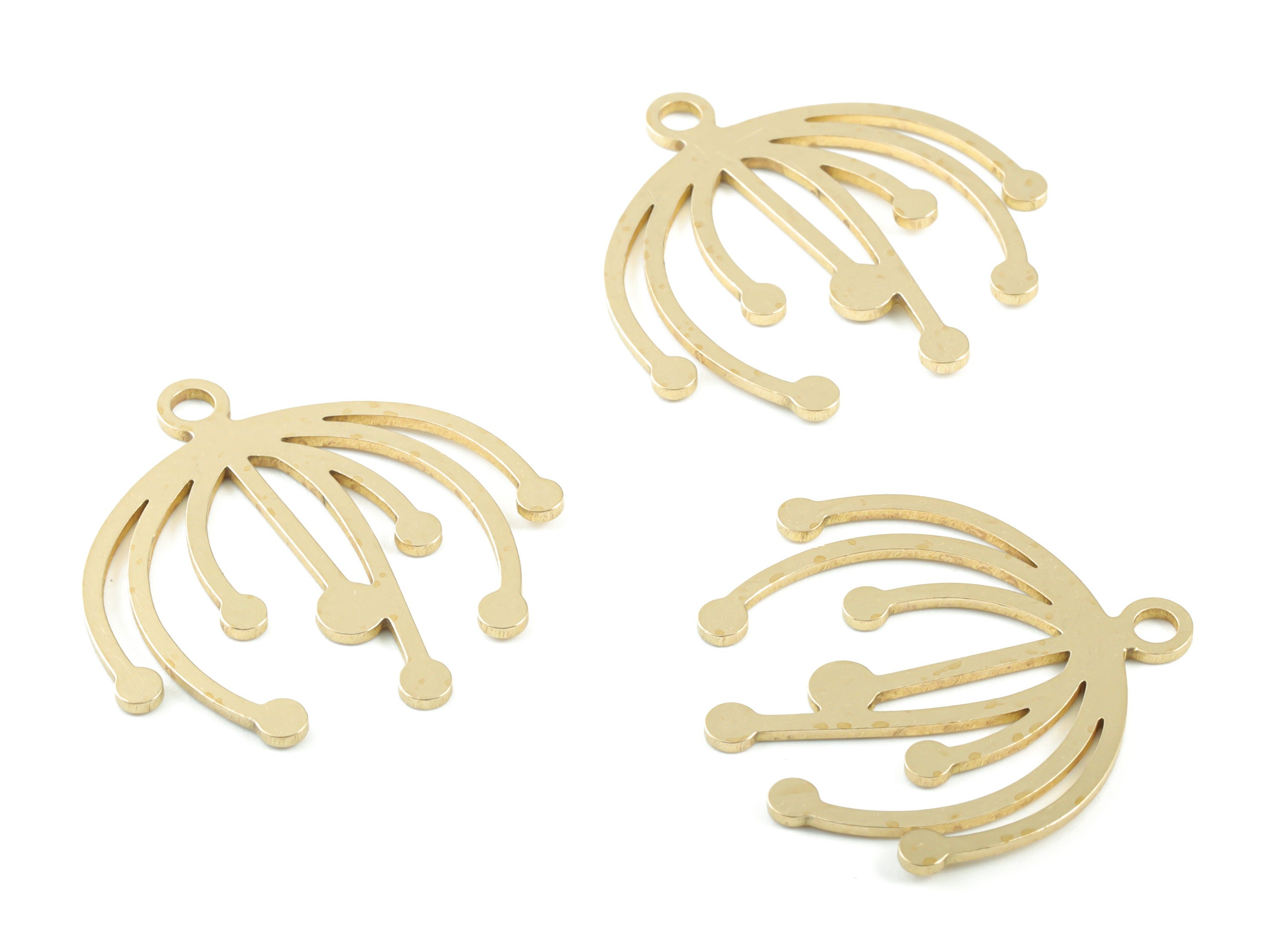 Brass Tassel Earring Charms - Raw Brass Tassel Pendant - Earring Findings - Jewellery Supplies - 31.4x31.18x0.98mm - PPM3391 - DOMEDBAZAAR