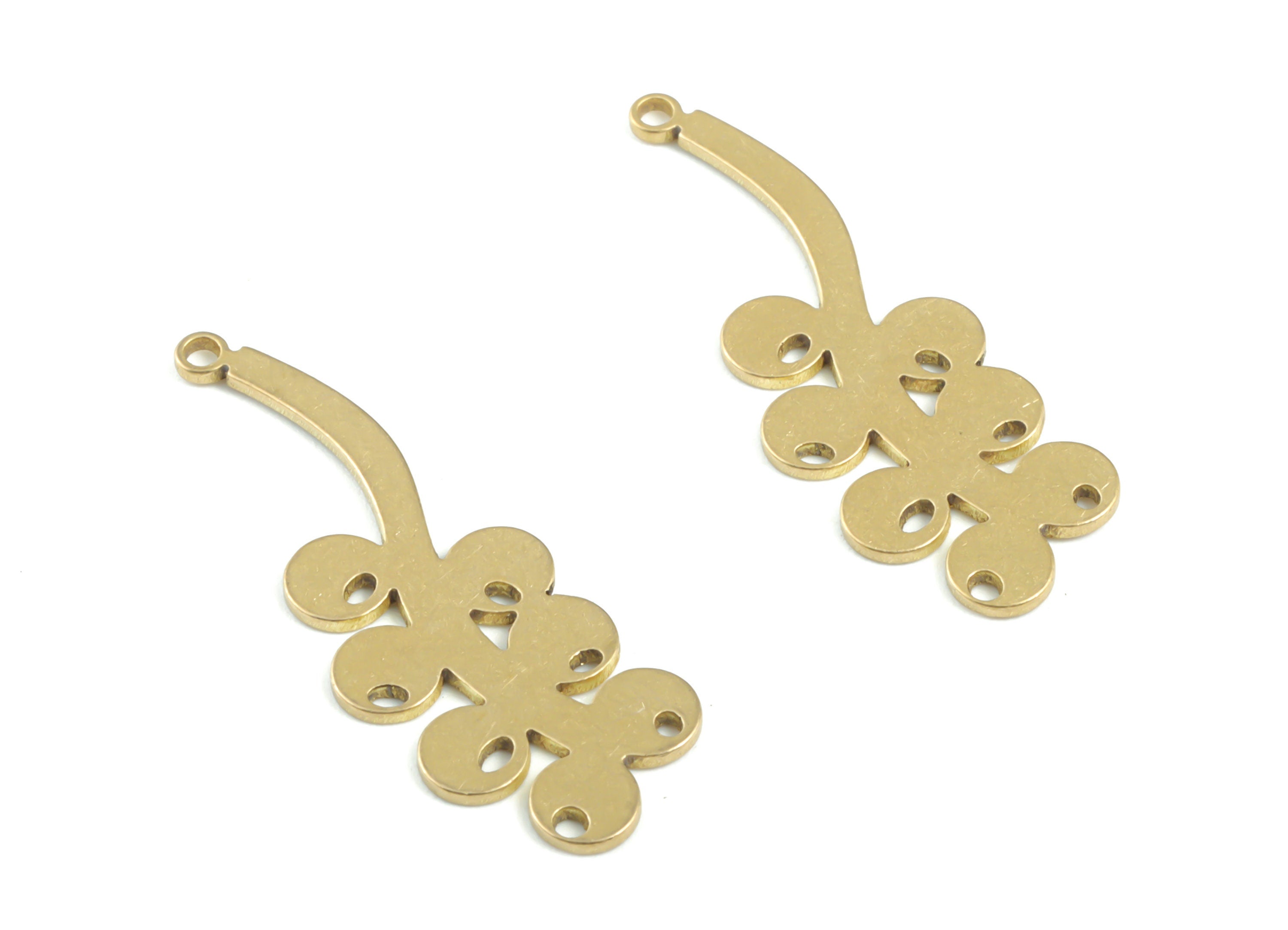 Brass Grapes Earring Charms - Raw Brass Grapes Pendant - Earrings Finding - Jewelry Supplies - 31.53x11.14x0.79mm - PPM3346 - DOMEDBAZAAR
