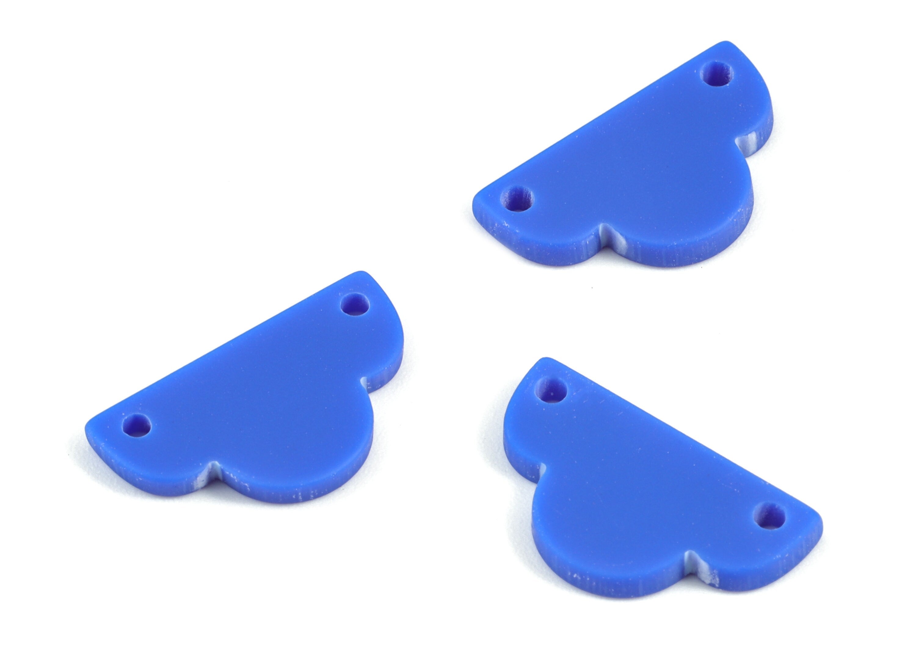 Acrylic Mini Half Cloud Earring Connector - Navy Half Cloud Earrings - Jewellery Supplies - Color Code:A522 - 19.7x11.38x1.7mm - AC2123-A522 - DOMEDBAZAAR