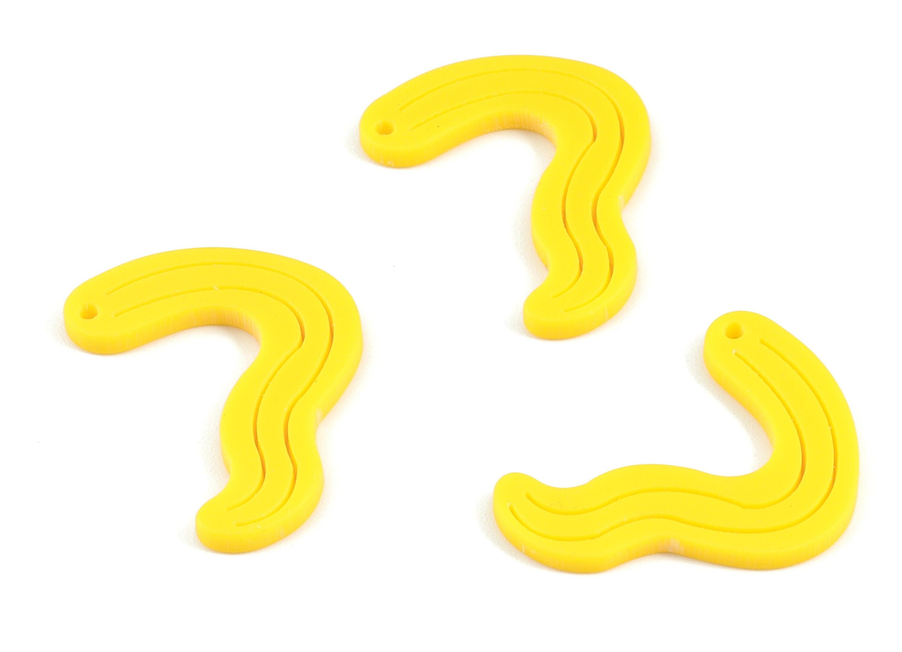 Acrylic Yellow Worn Earring Charms - Acrylic Worn Pendant - Jewelry Supplies - Color Code:A499 - 32.85x26.22x2.83mm - AC2125-A499 - DOMEDBAZAAR