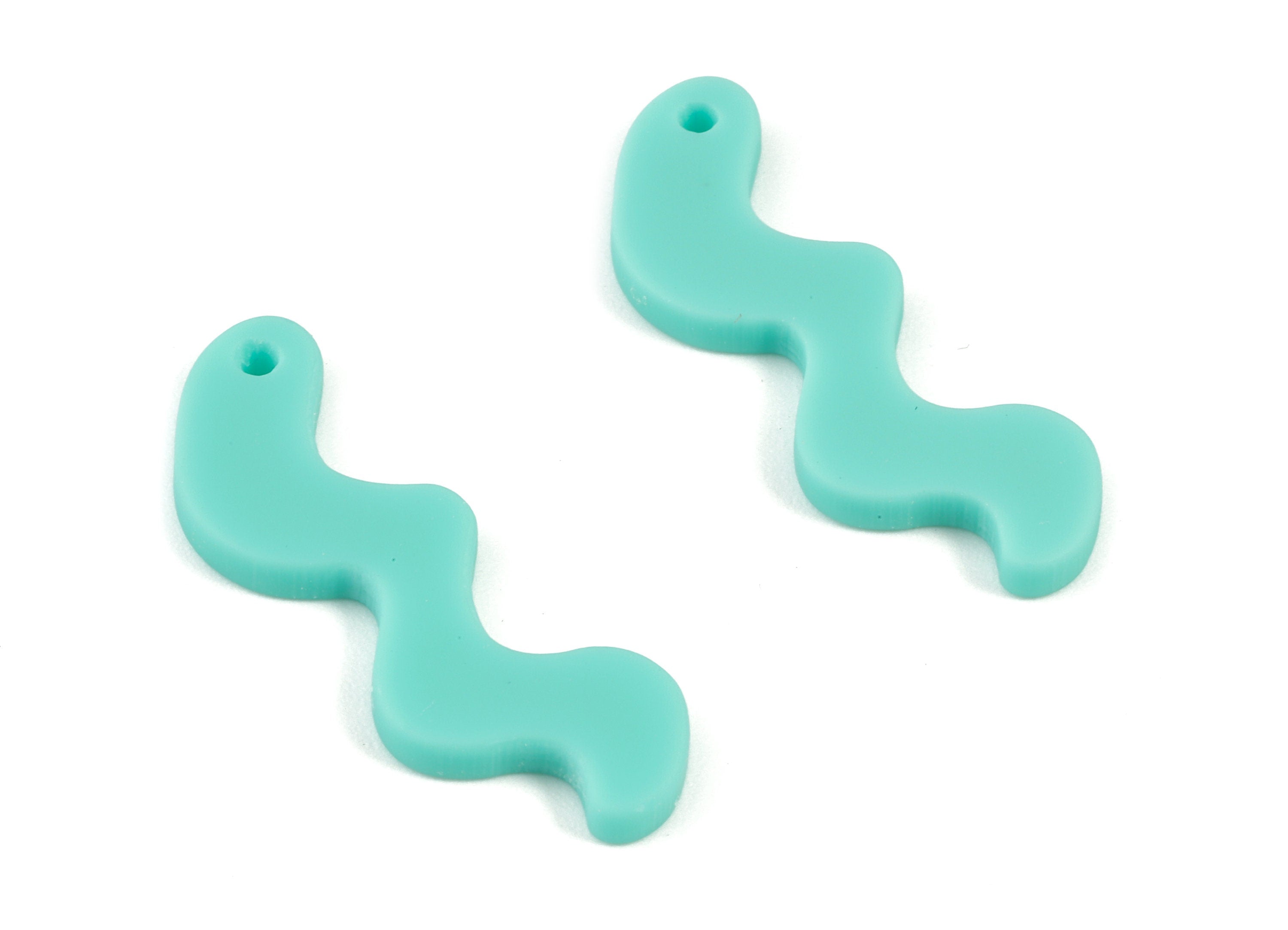 Acrylic Green Worn Earring Charms - Acrylic Worn Pendant - Jewelry Supplies - Color Code:A467 - 30.91x10.33x2.34mm - AC2108-A467 - DOMEDBAZAAR