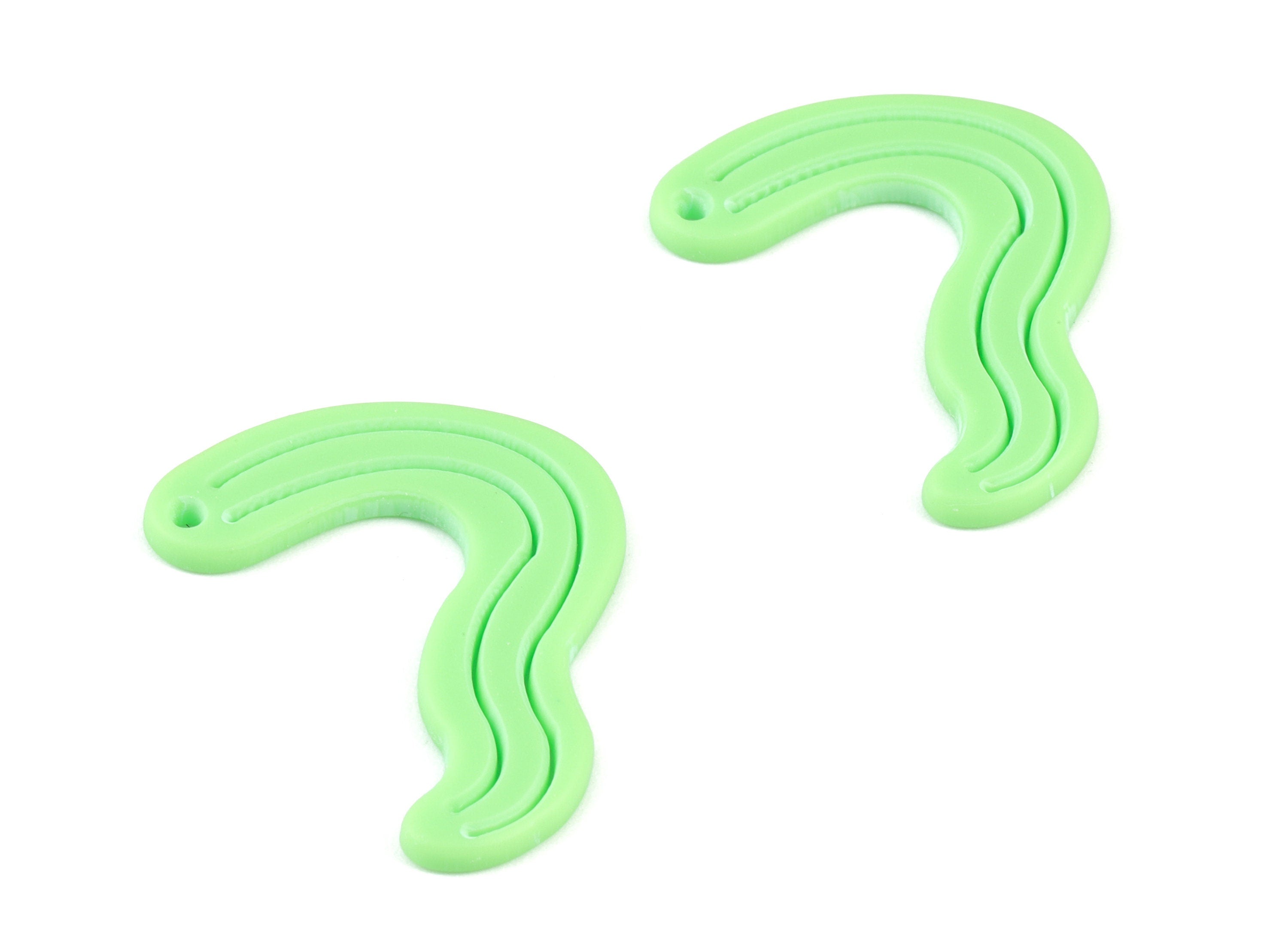 Acrylic Green Worn Earring Charms - Acrylic Worn Pendant - Jewelry Supplies - Color Code:A469 - 32.85x26.22x2.83mm - AC2125-A469 - DOMEDBAZAAR