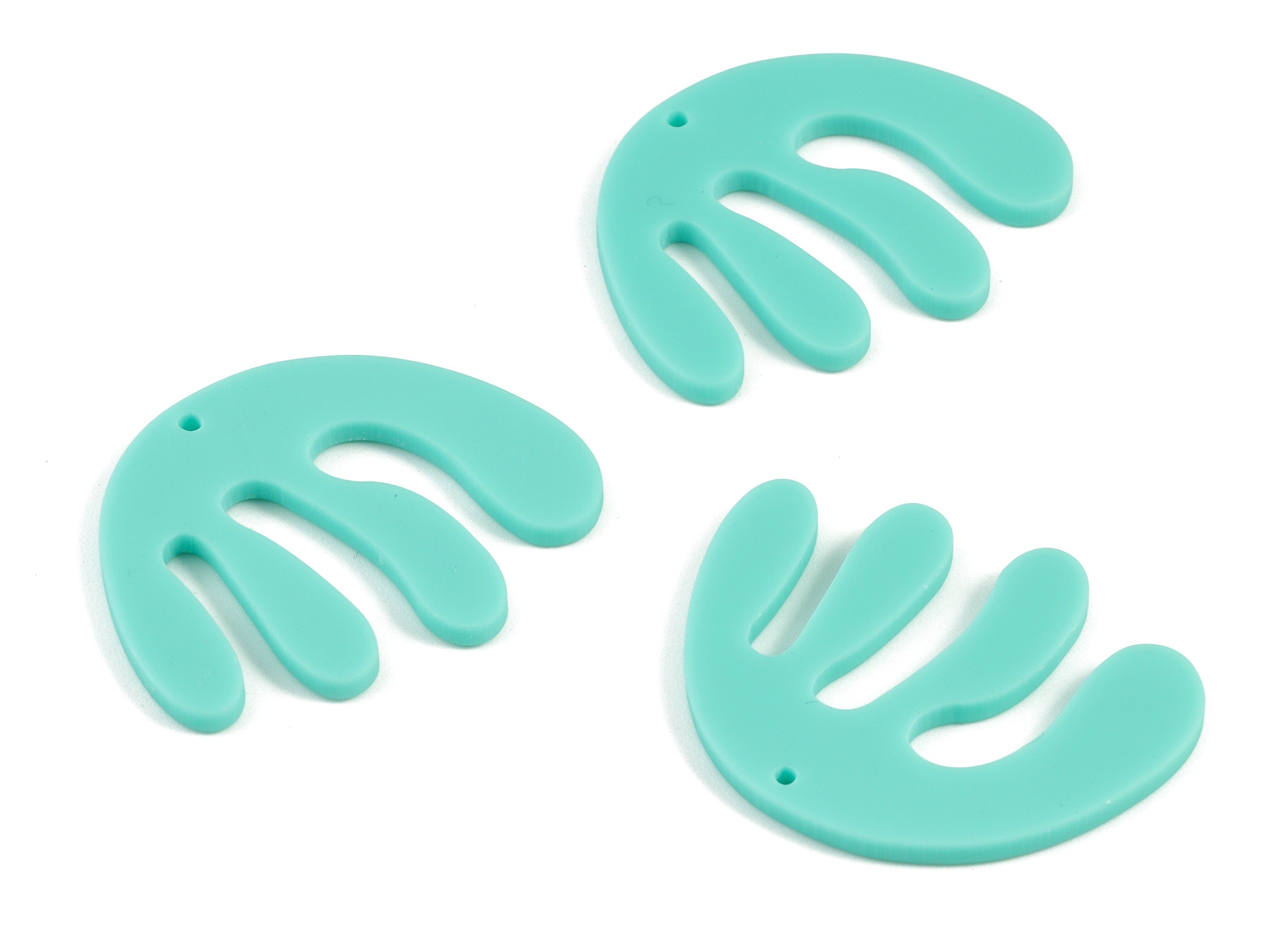 Acrylic Green Jellyfish Earring Charms - Acrylic Jellyfish Pendant - Jewelry Supplies - Color Code:A467 - 29.53x36.25x2.07mm - AC2111-A467 - DOMEDBAZAAR