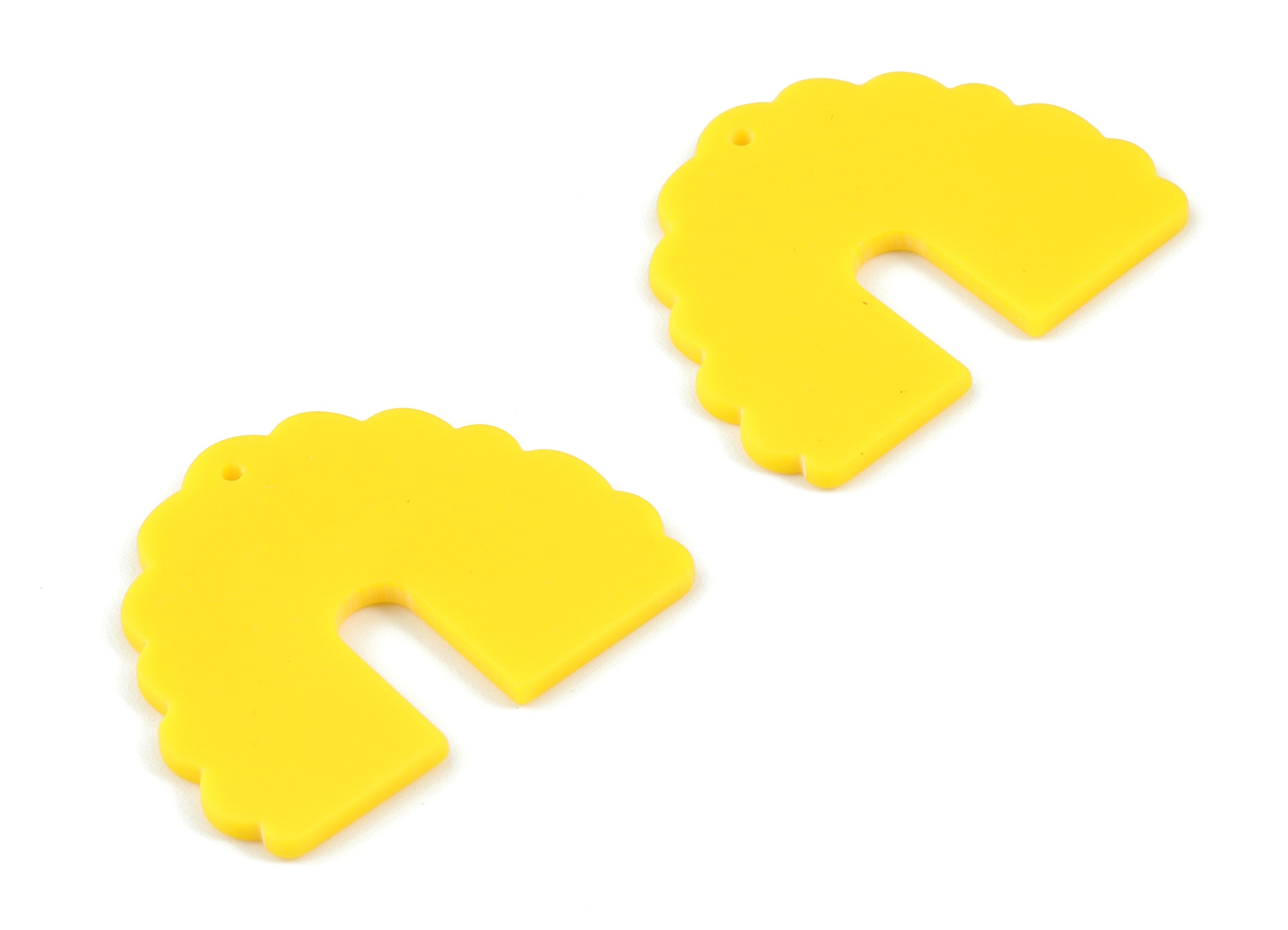 Acrylic Yellow Half Moon Earring Charms - Acrylic Domed Charms - Jewelry Supplies - Color Code:A499 - 29.64x37.69x2.16mm - AC2103-A499 - DOMEDBAZAAR