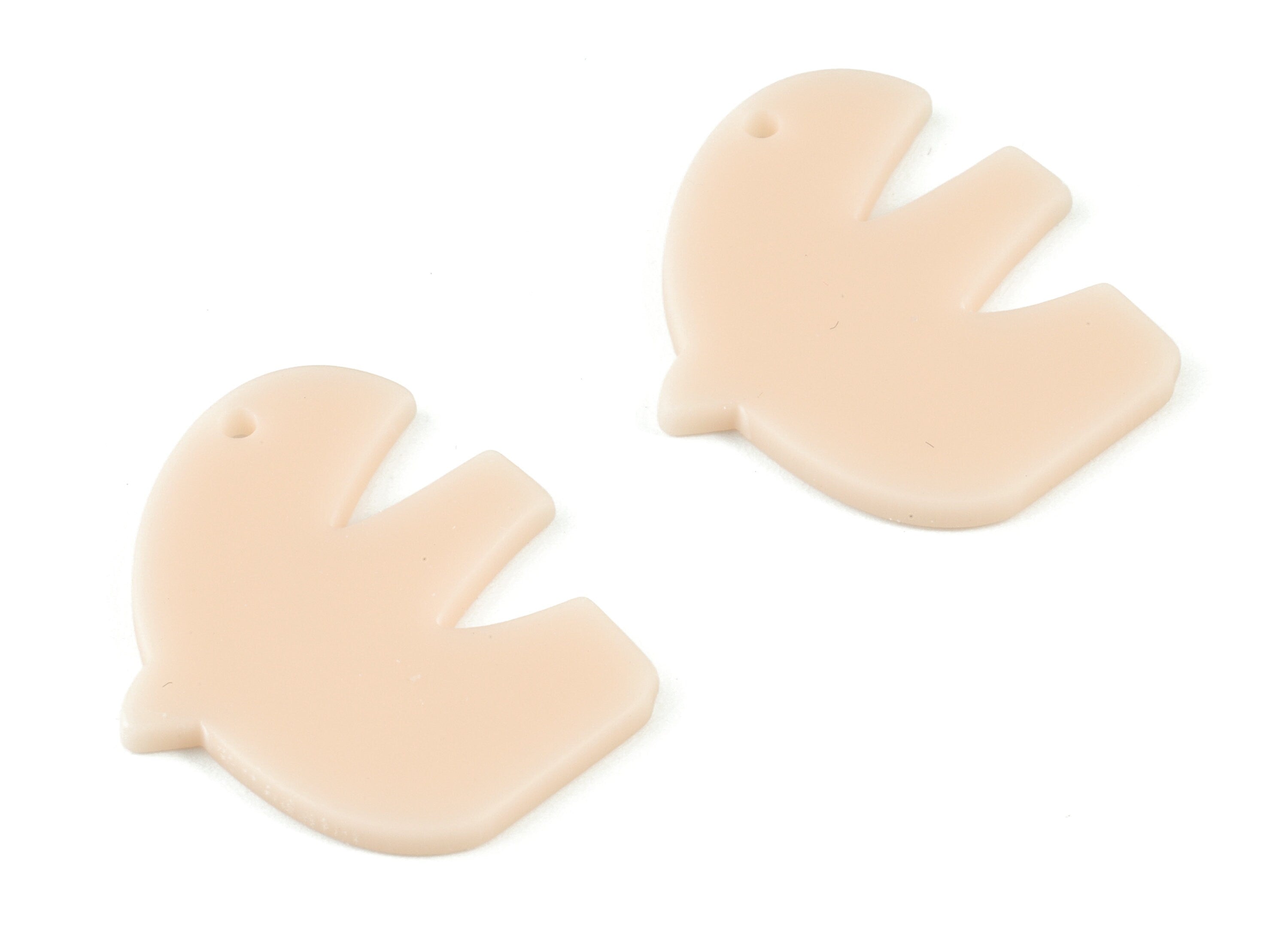 Acrylic Fat E Earring Charms - Acrylic Cream Fat Letter Earrings - Jewelry Supplies - Color Code:A523 - 30.61x26.13x2.28mm - AC2114-A523 - DOMEDBAZAAR