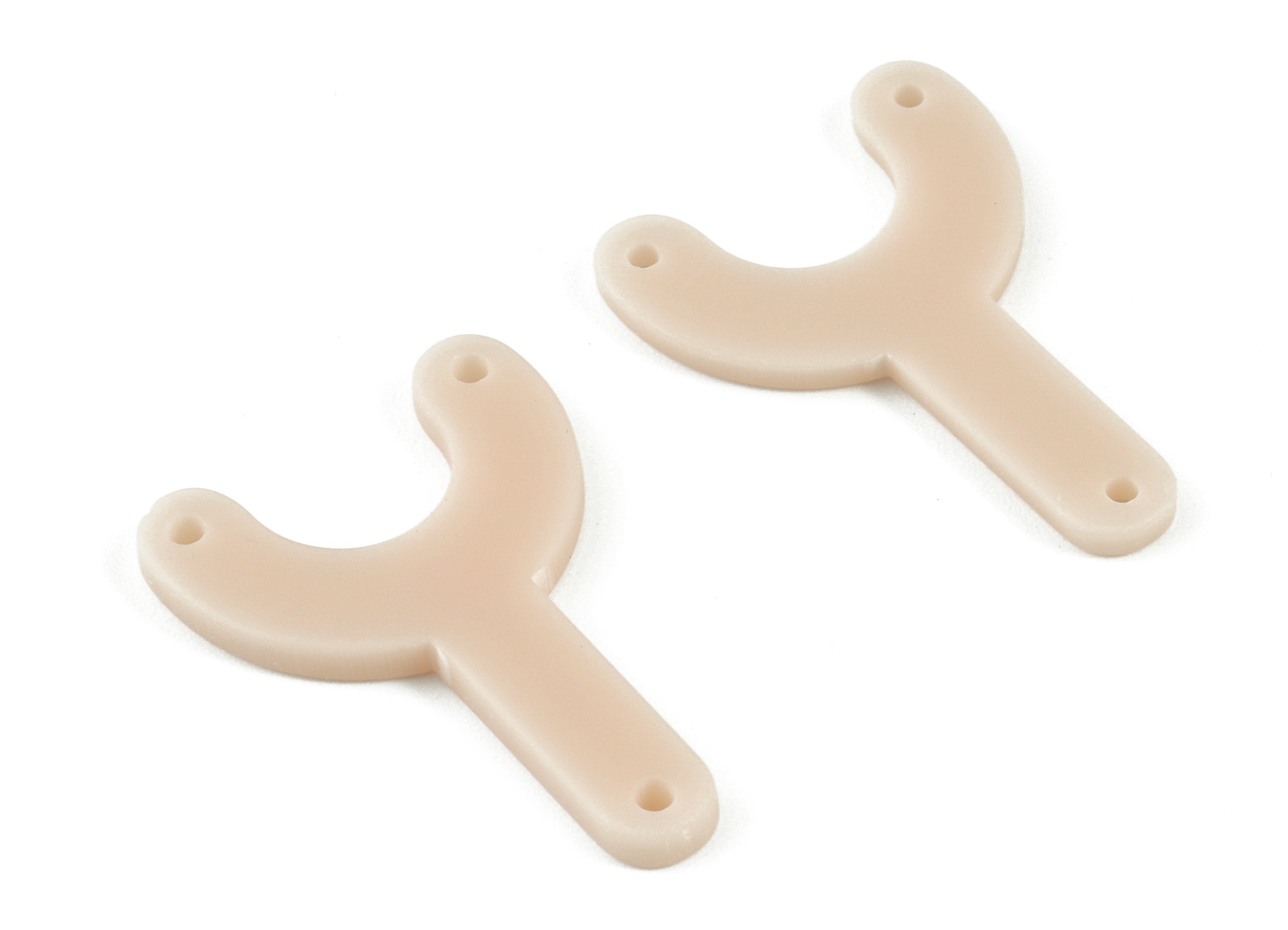 Acrylic Y Earring Connector - Cream Acrylic Y Earring Charms - Jewelry Supplies - Color Code:A523 - 30.83x22.11x1.87mm - AC2110-A523 - DOMEDBAZAAR