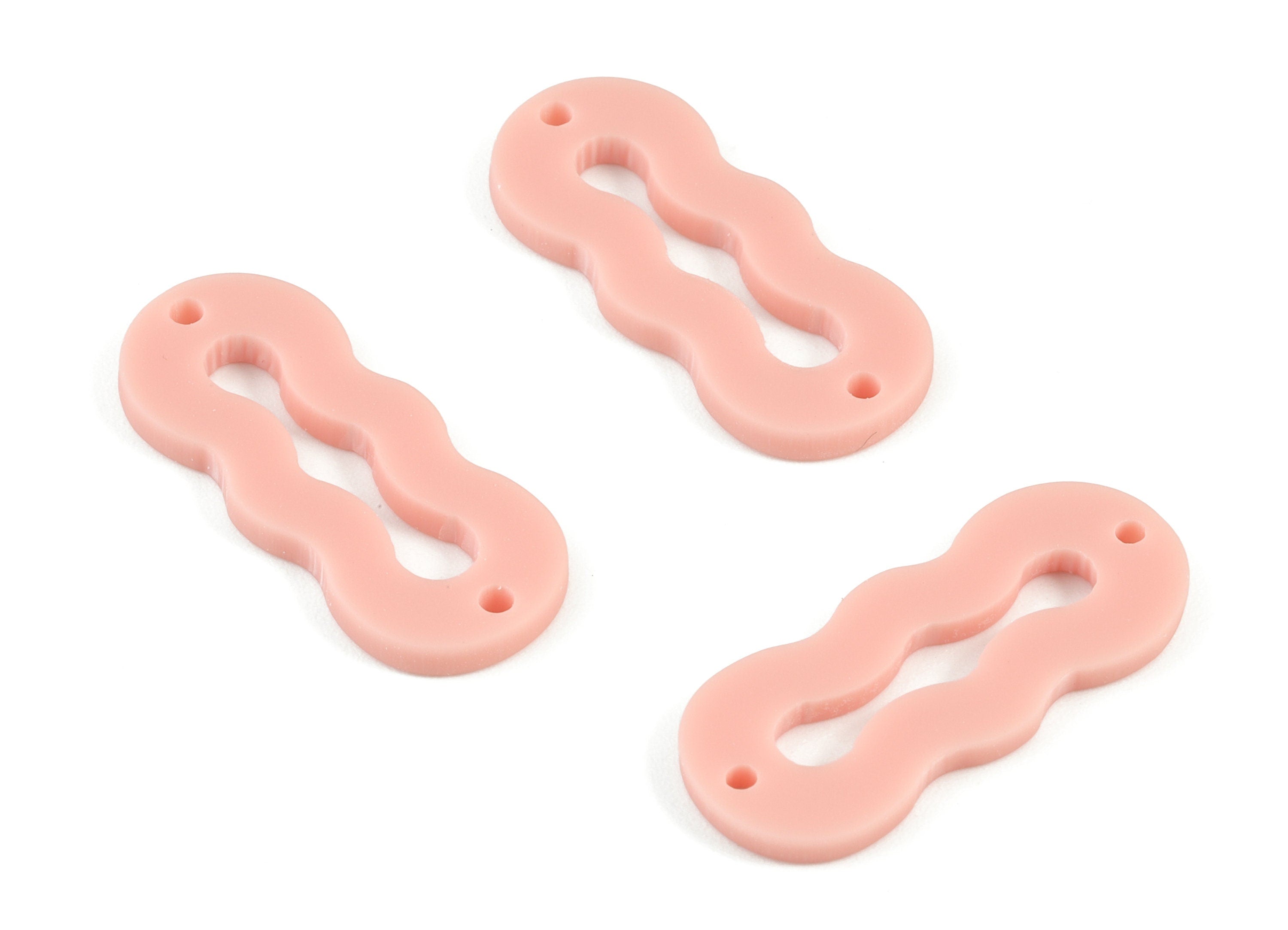 Acrylic Mini Oval Earring Connector - Pink Acrylic Oval Charms - Jewelry Supplies - Color Code:A560 - 29.74x12.36x2.07mm - AC2122-A560 - DOMEDBAZAAR