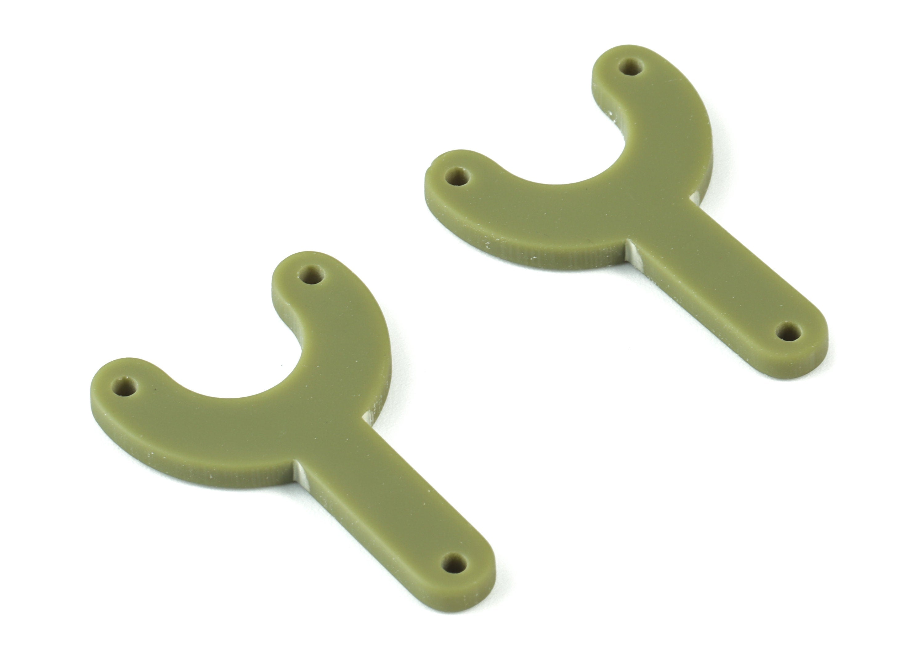 Acrylic Y Earring Connector - Green Acrylic Y Earring Charms - Jewelry Supplies - Color Code:A476 - 30.83x22.11x1.87mm - AC2110-A476 - DOMEDBAZAAR