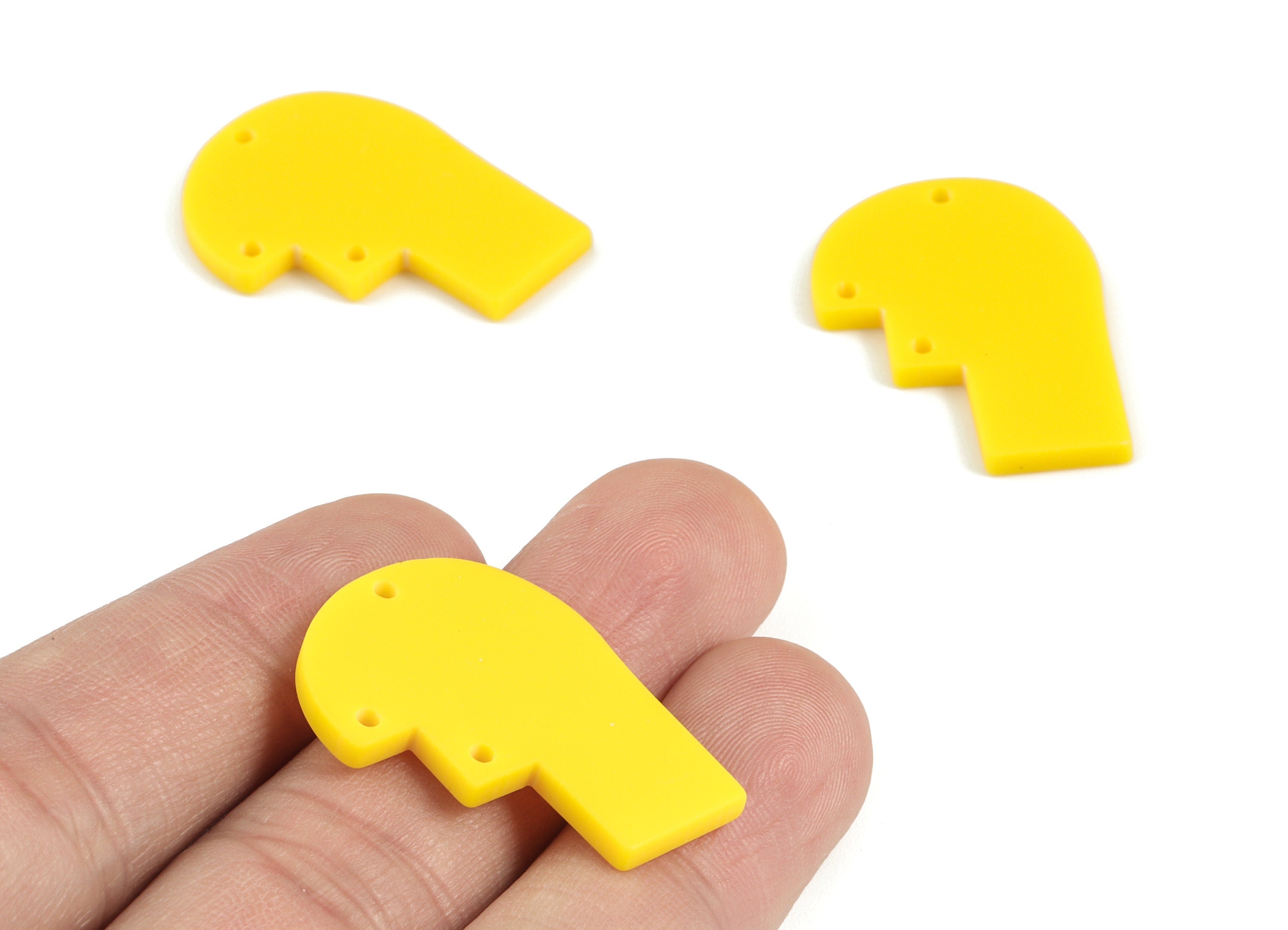 Acrylic Domed Earring Connector - Acrylic Yellow Half Oval Charms - Jewelry Supplies - Color Code:A499 - 29.62x22.34x2.21mm - AC2106-A499 - DOMEDBAZAAR