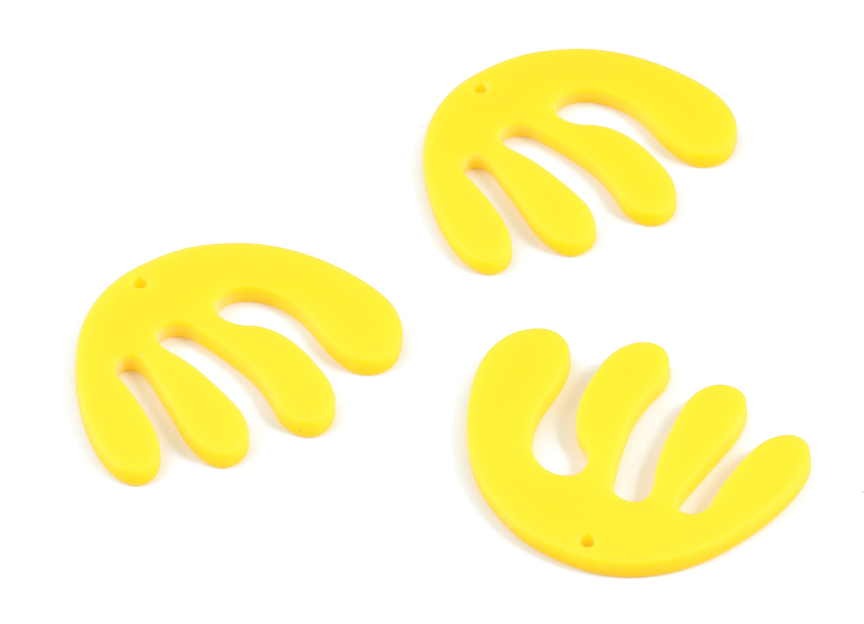 Acrylic Yellow Jellyfish Earring Charms - Acrylic Jellyfish Pendant - Jewelry Supplies - Color Code:A499 - 29.53x36.25x2.07mm - AC2111-A499 - DOMEDBAZAAR