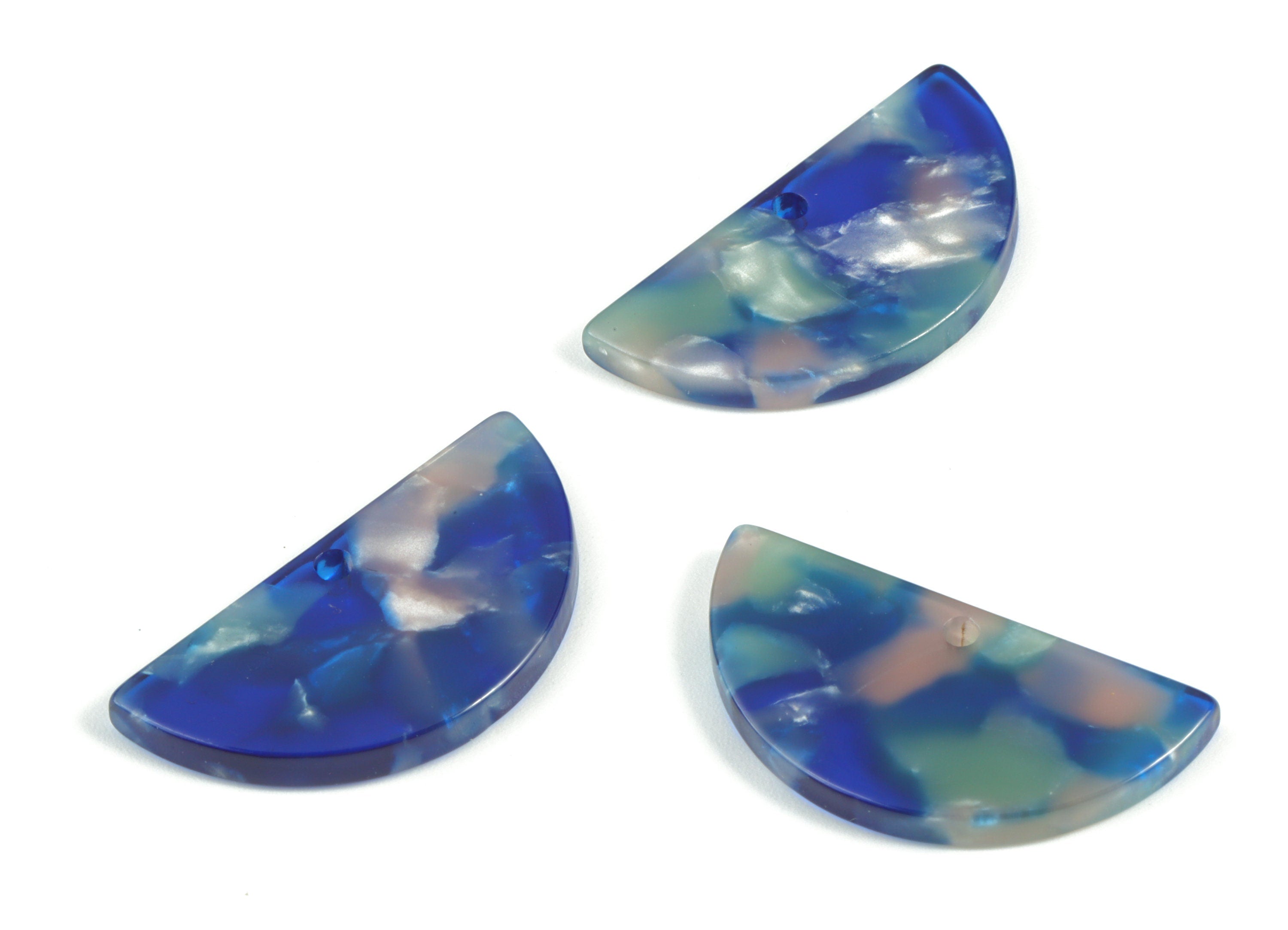 Acetate Semicircle Charm Earring - Half Moon pendant - Earring Findings - Jewelry supply - Color Code:A37 - 30.52x15.13x2.39mm - AC1581-A37 - DOMEDBAZAAR