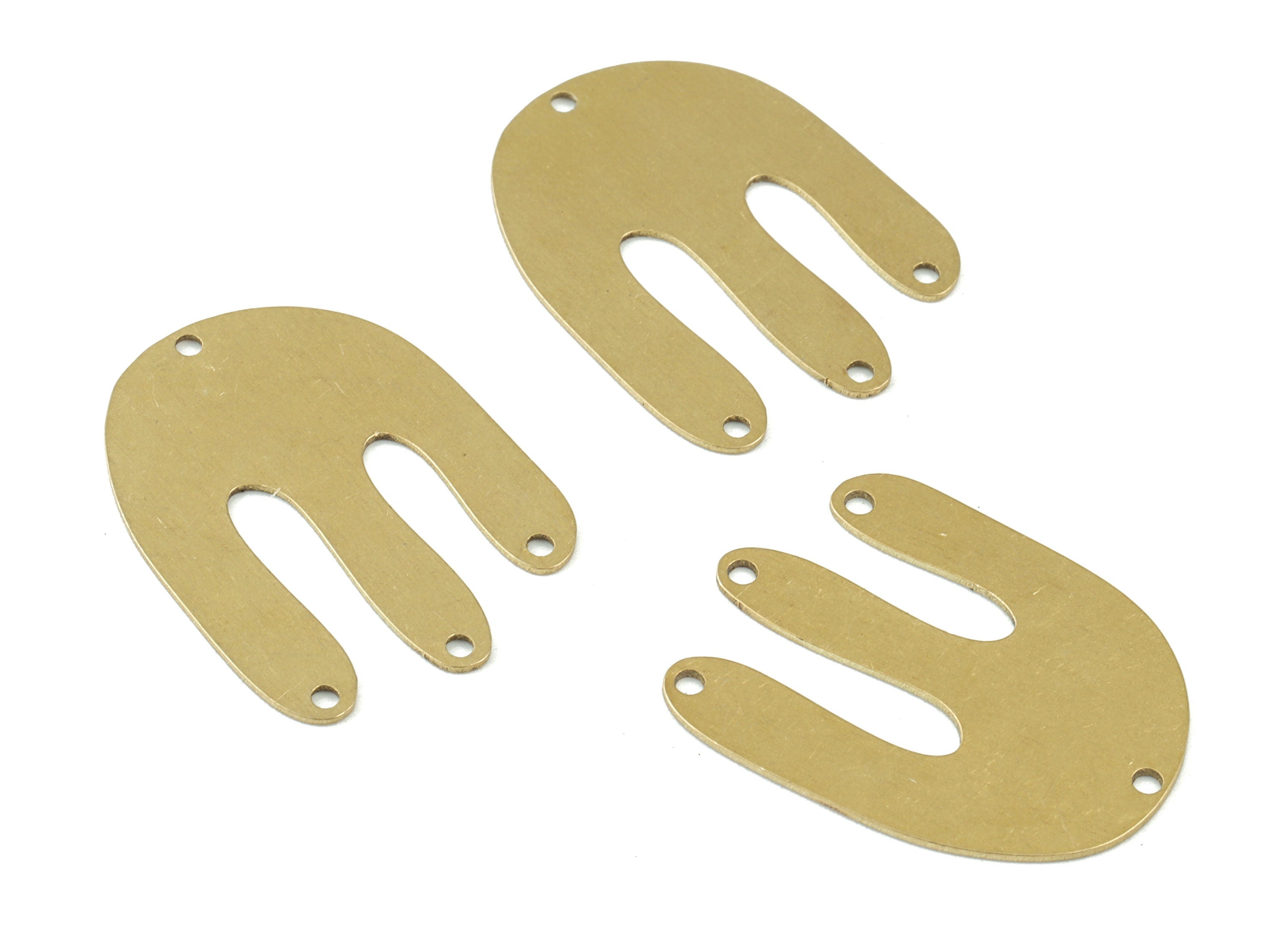 Personalized stamping blank - Jellyfish Earring Connector - Raw Brass Jelly Fish Earring Charms - 4 Holes Connector  - 26x20x0.6mm - PPM3498 - DOMEDBAZAAR