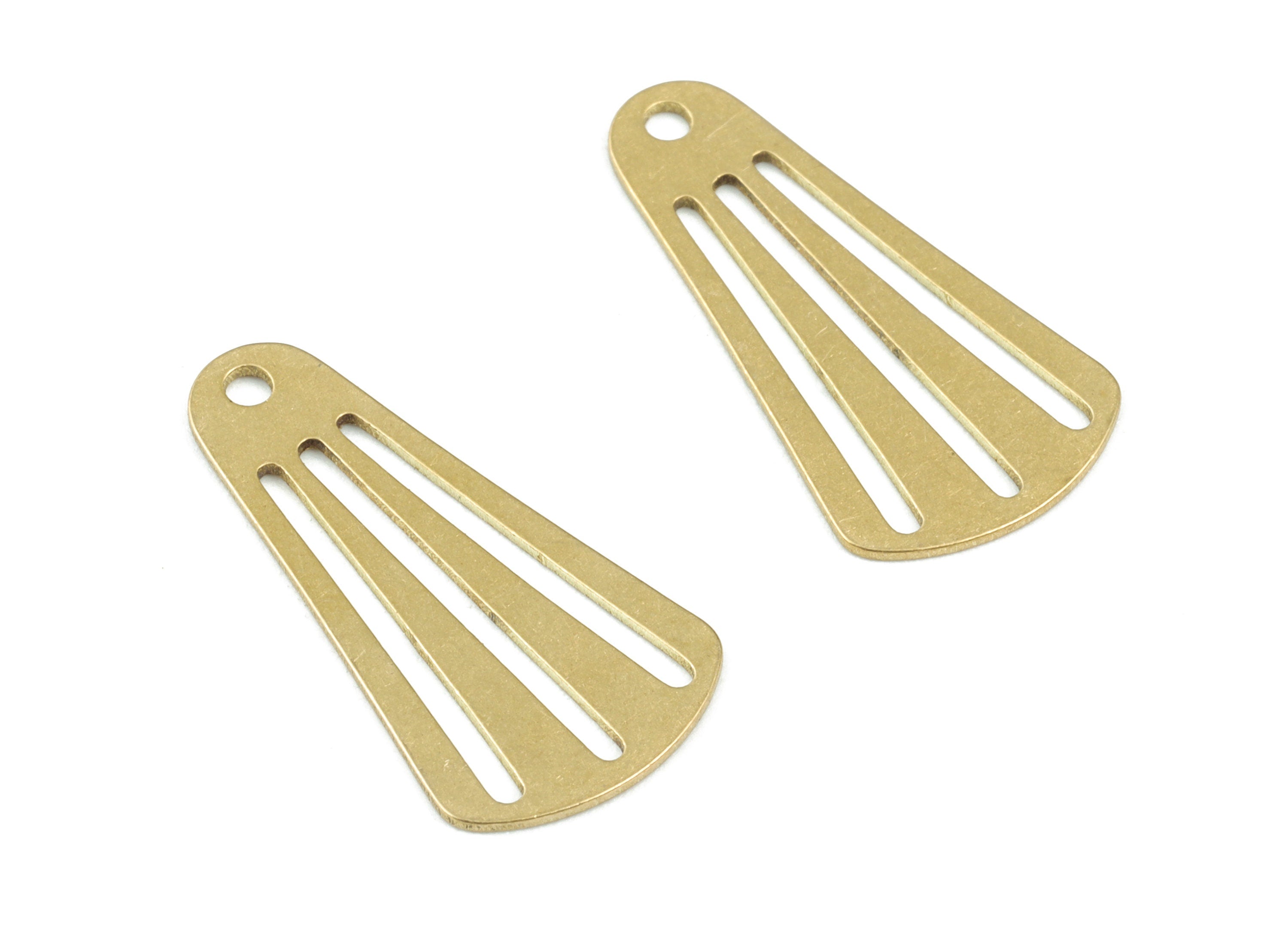 Shuttlecock Brass Pendant - Raw Brass Shuttle Earring Charms - Jewelry Supplies - 23x12x0.6mm - PPM3721 - DOMEDBAZAAR