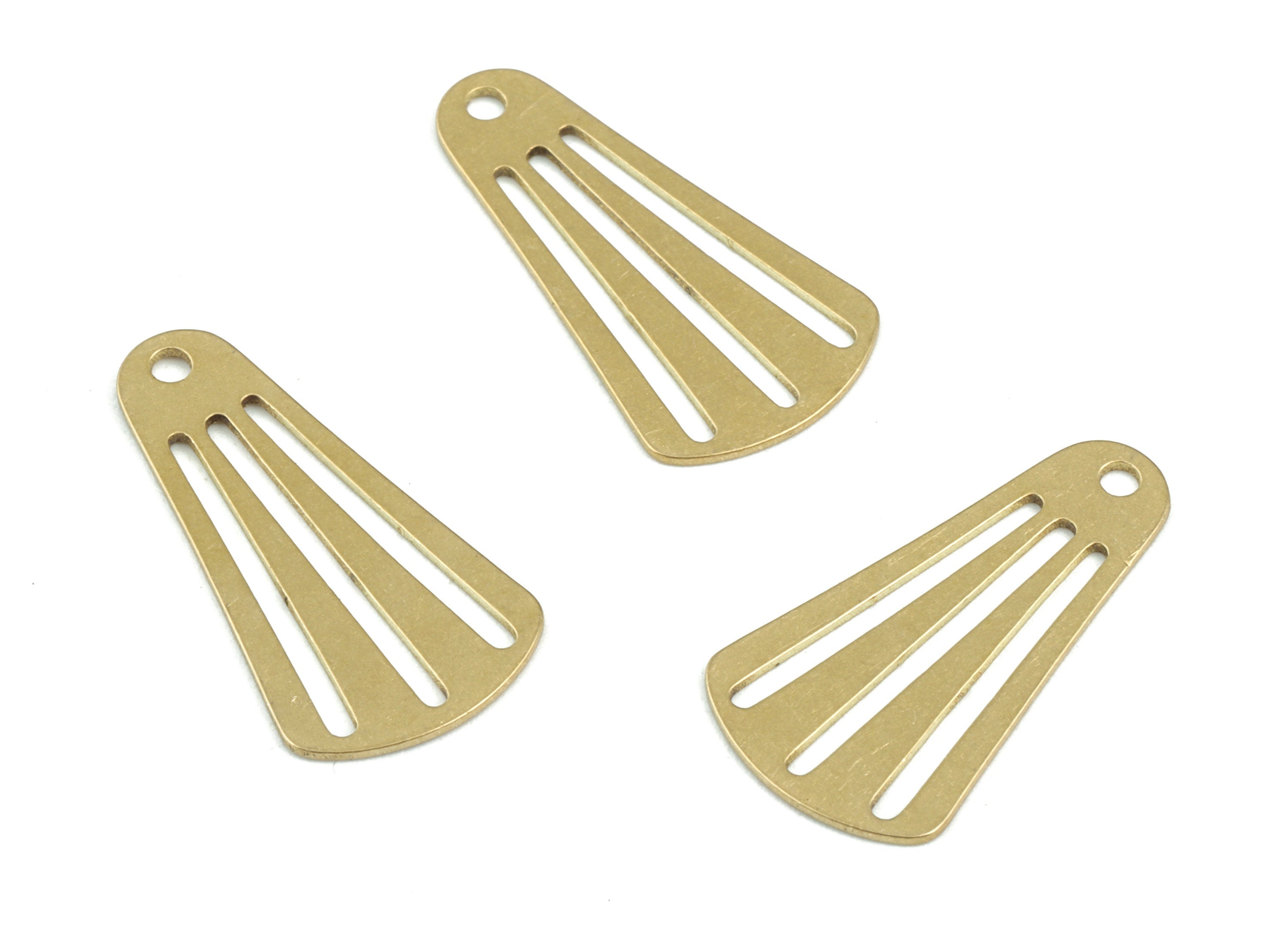 Shuttlecock Brass Pendant - Raw Brass Shuttle Earring Charms - Jewelry Supplies - 23x12x0.6mm - PPM3721 - DOMEDBAZAAR