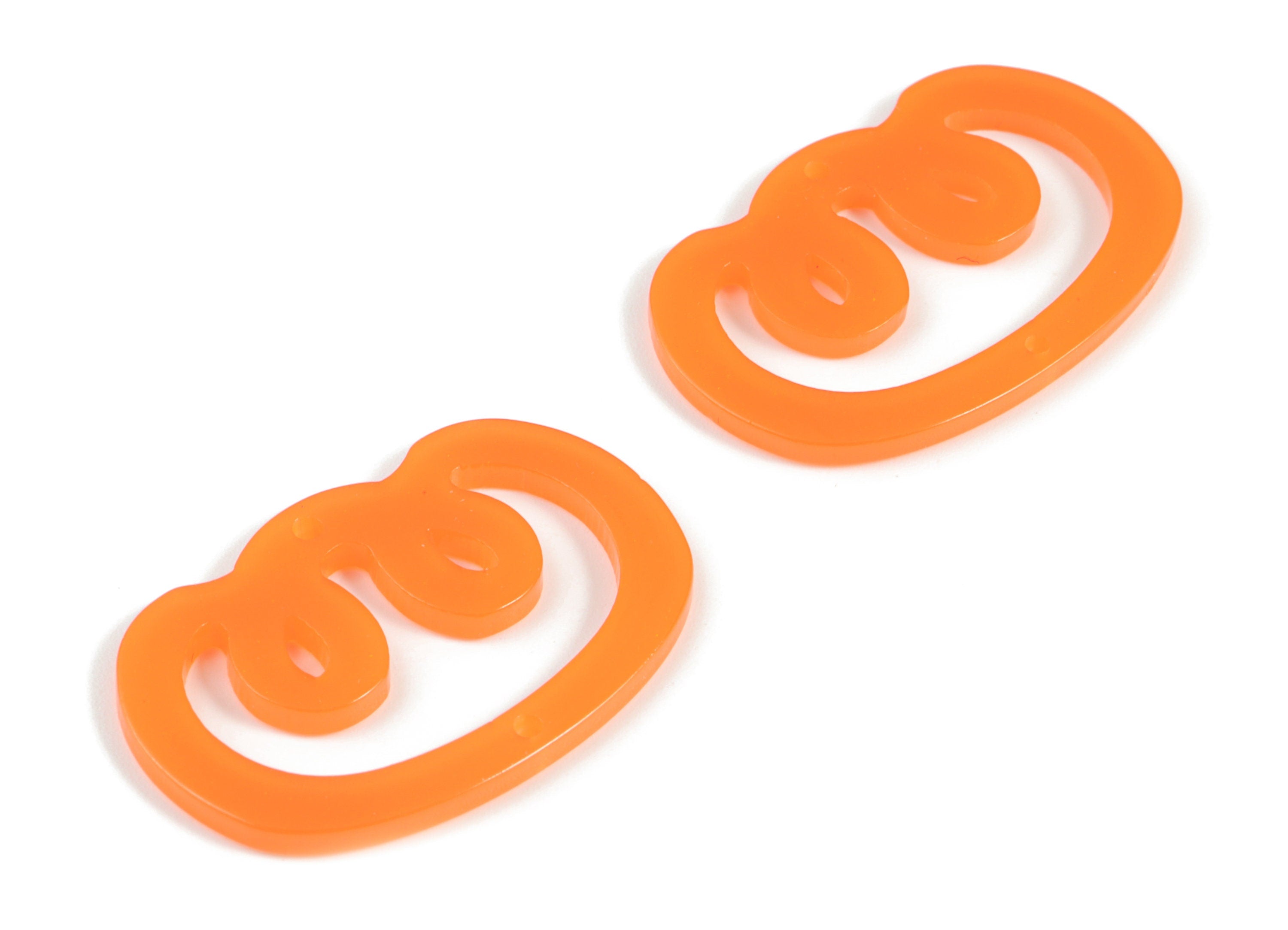 Bead door window curtain - Acrylic Oval Knot Orange wind bell chimes - Oval Earring Connector - Color Code:A532- 39x25x2mm - AC2134-A532 - DOMEDBAZAAR