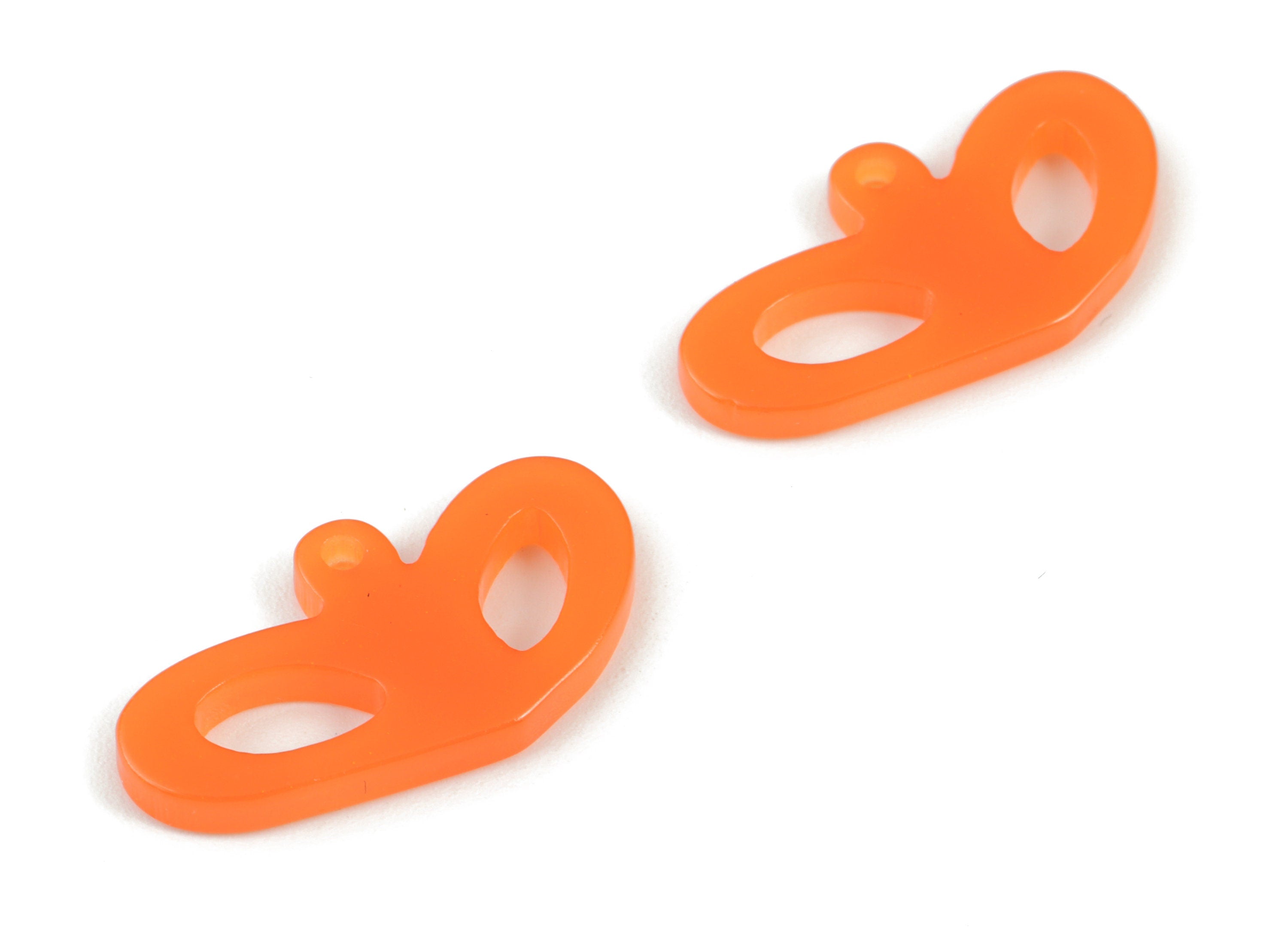 Acrylic Heart Pendant - Orange Acrylic Heart Earrings - Earring Finding - Jewelry Supplies - Color Code:A532- 25.7x13.87x2.5mm - AC2141-A532 - DOMEDBAZAAR