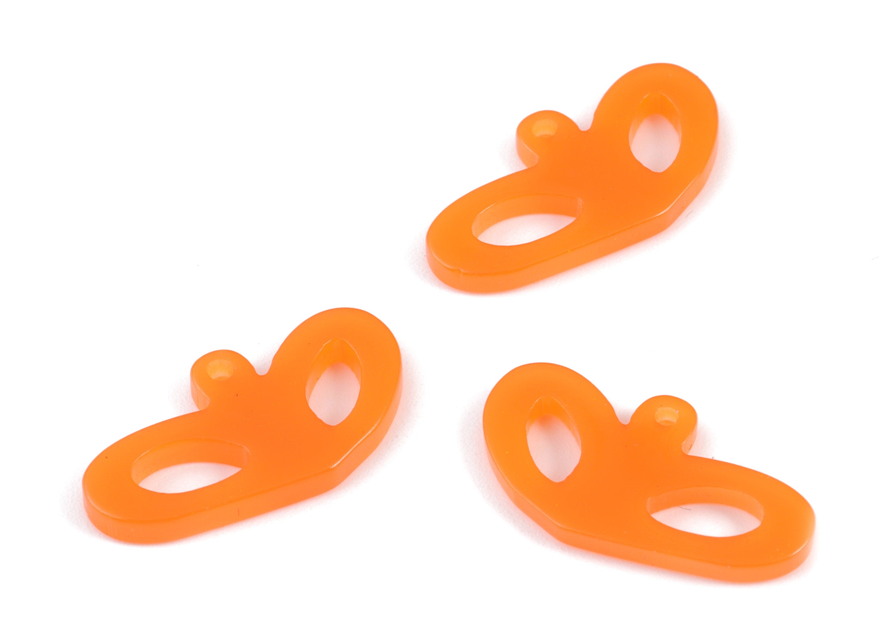 Acrylic Heart Pendant - Orange Acrylic Heart Earrings - Earring Finding - Jewelry Supplies - Color Code:A532- 25.7x13.87x2.5mm - AC2141-A532 - DOMEDBAZAAR