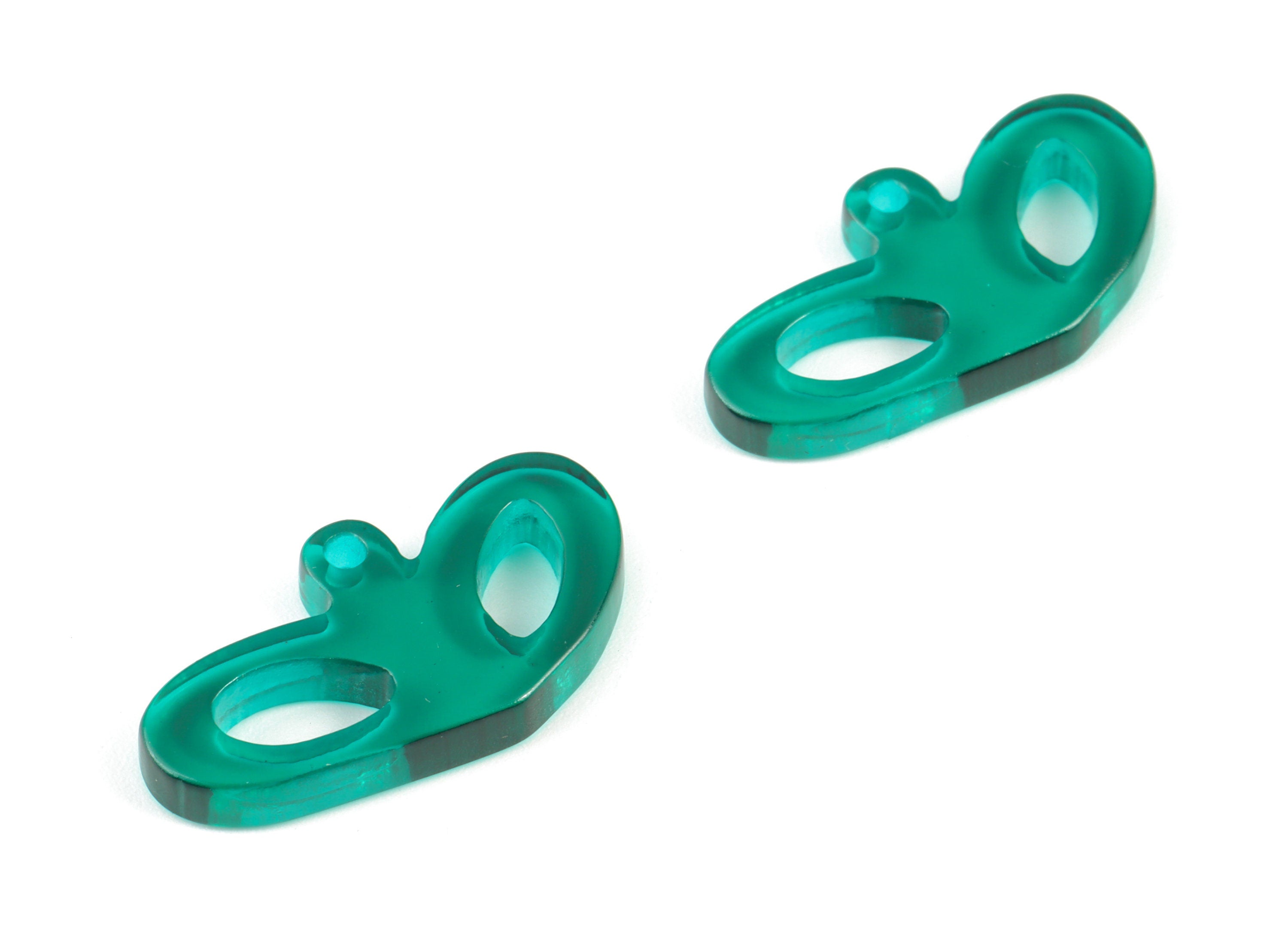 Acrylic Heart Pendant - Green Acrylic Heart Earrings - Earring Finding - Jewelry Supplies - Color Code:A463- 25.9x14.11x3.01mm - AC2141-A463 - DOMEDBAZAAR