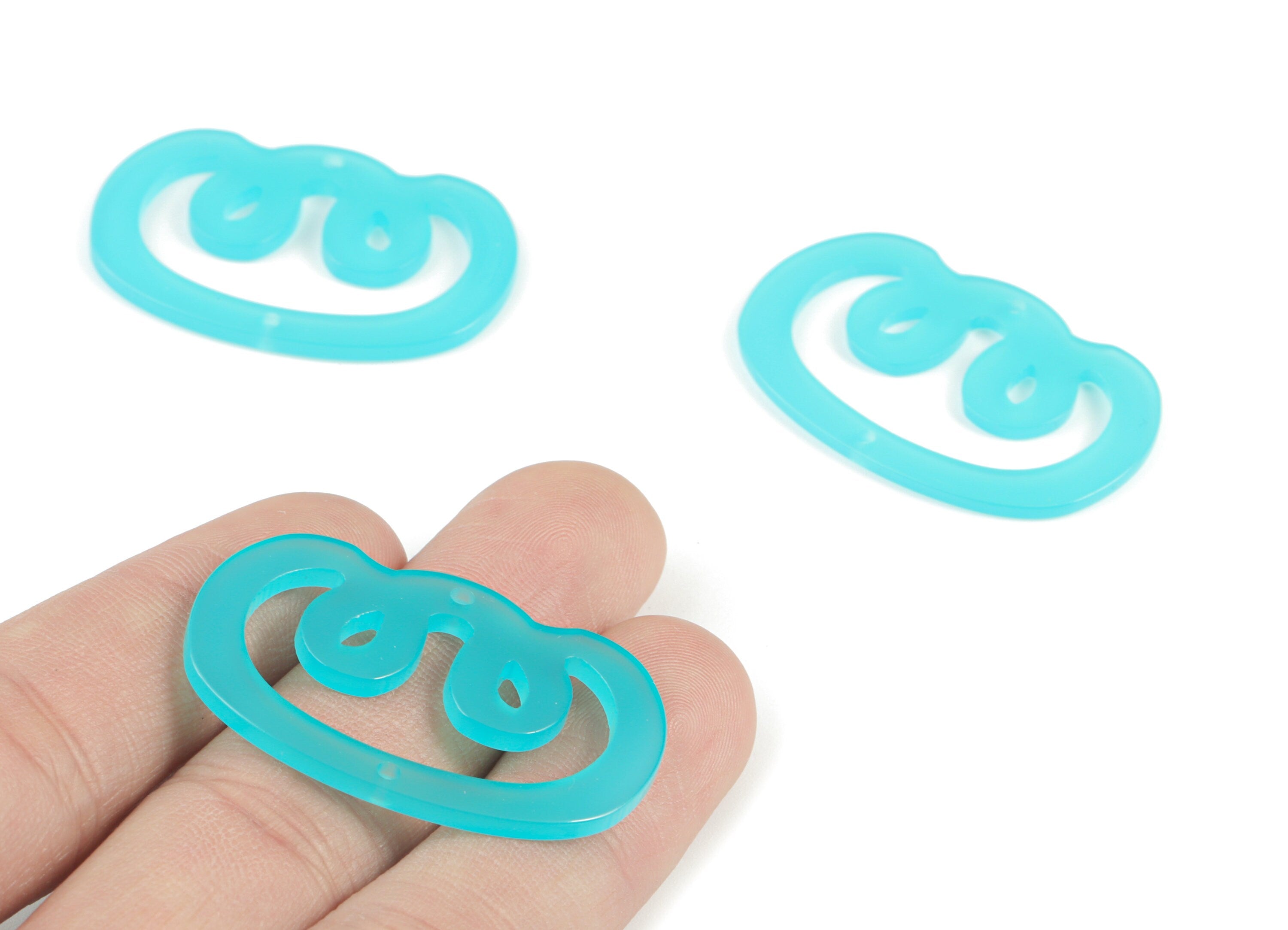 Bead door window curtain - Acrylic Oval Knot Turquoise wind bell chimes - Oval Earring Connector - Color Code:A531 - 39x25x2mm - AC2134-A531 - DOMEDBAZAAR