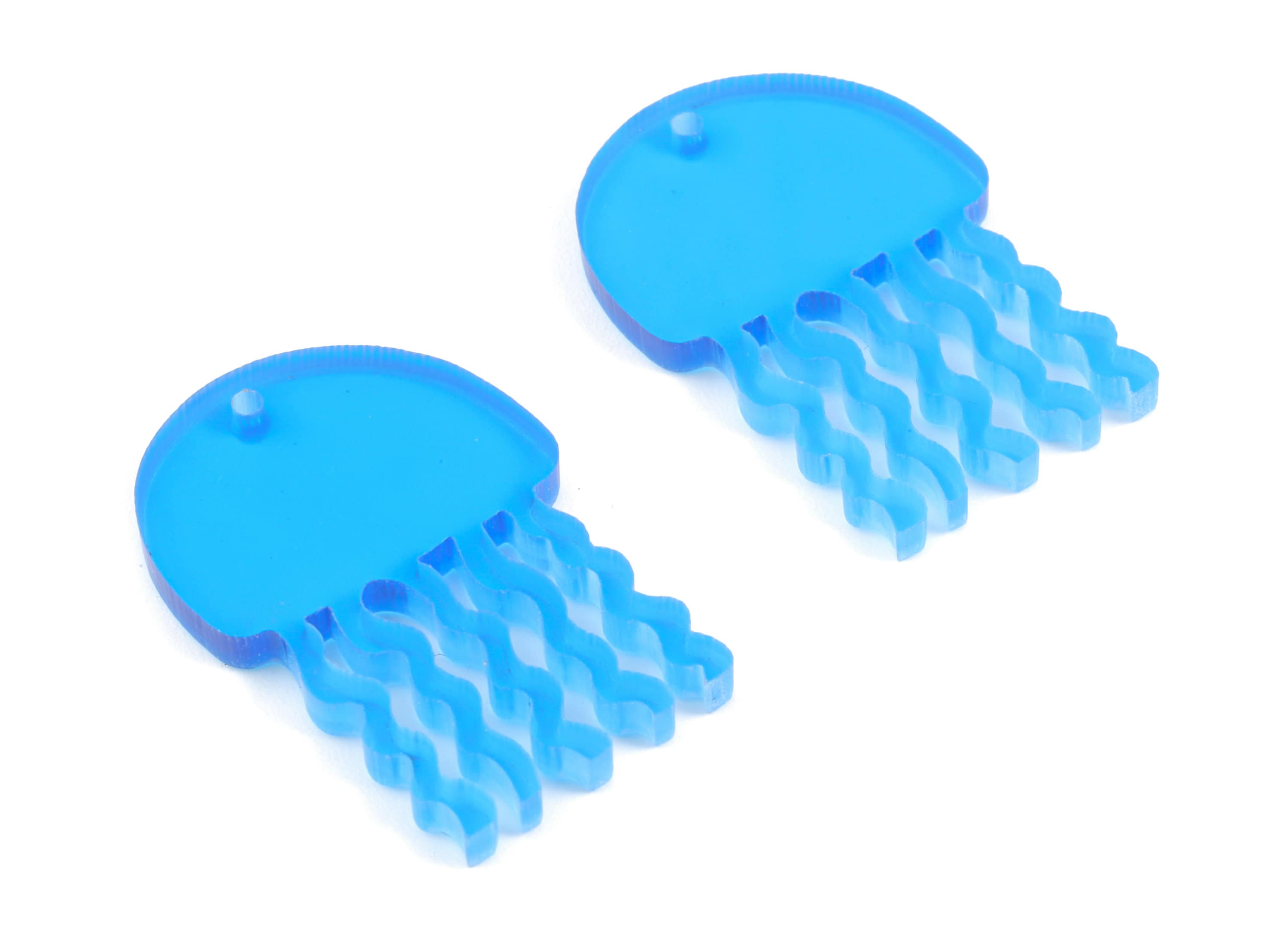 Bead door window curtain - Acrylic Jellyfish Blue wind bell chimes - Jellyfish Earring Charm - Color Code:A464- 32x22x3mm - AC2142-A464 - DOMEDBAZAAR