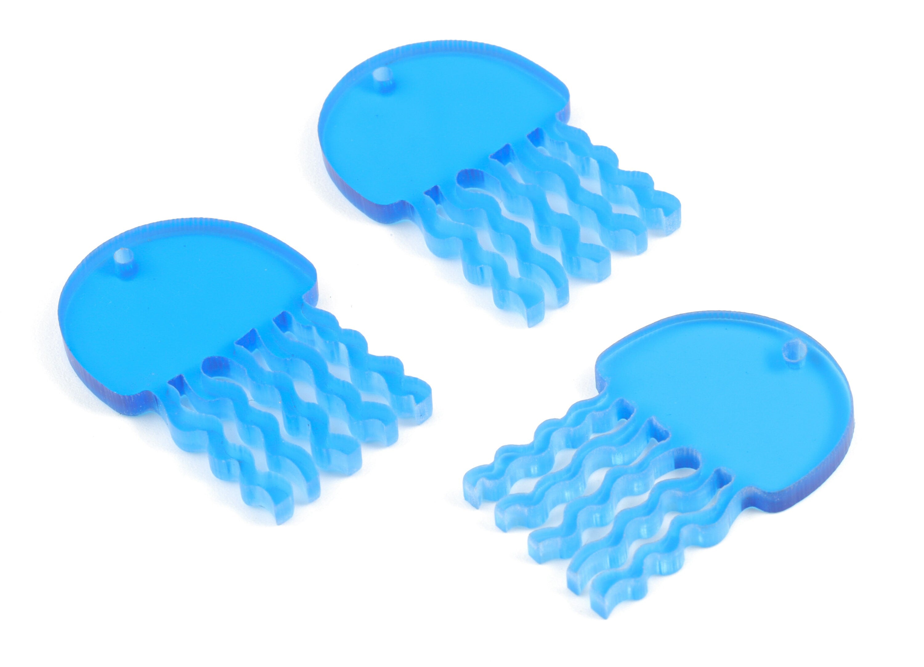 Bead door window curtain - Acrylic Jellyfish Blue wind bell chimes - Jellyfish Earring Charm - Color Code:A464- 32x22x3mm - AC2142-A464 - DOMEDBAZAAR