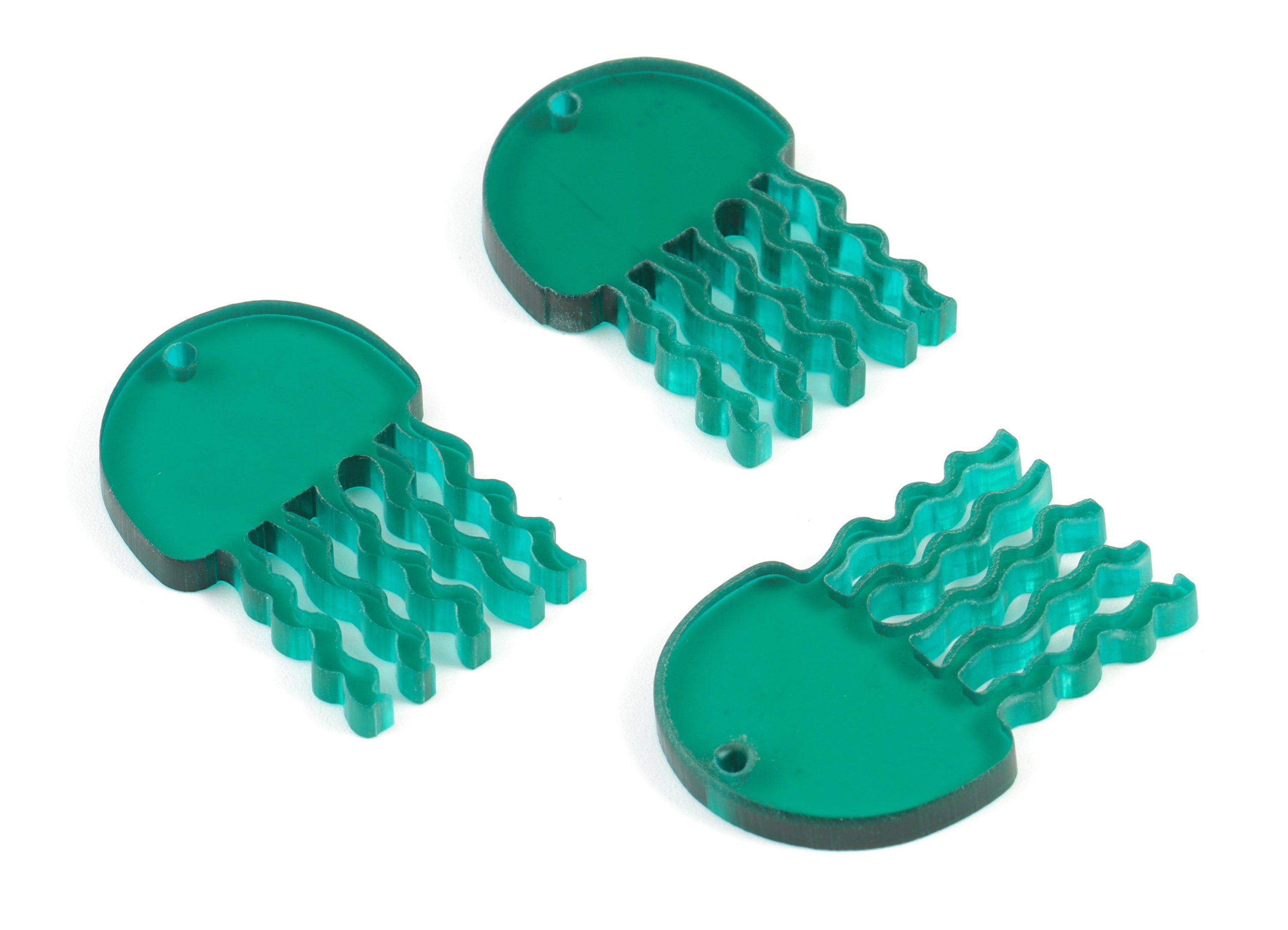 Bead door window curtain - Acrylic Jellyfish Green wind bell chimes - Jellyfish Earring Charm - Color Code:A463- 32x22x3mm - AC2142-A463 - DOMEDBAZAAR