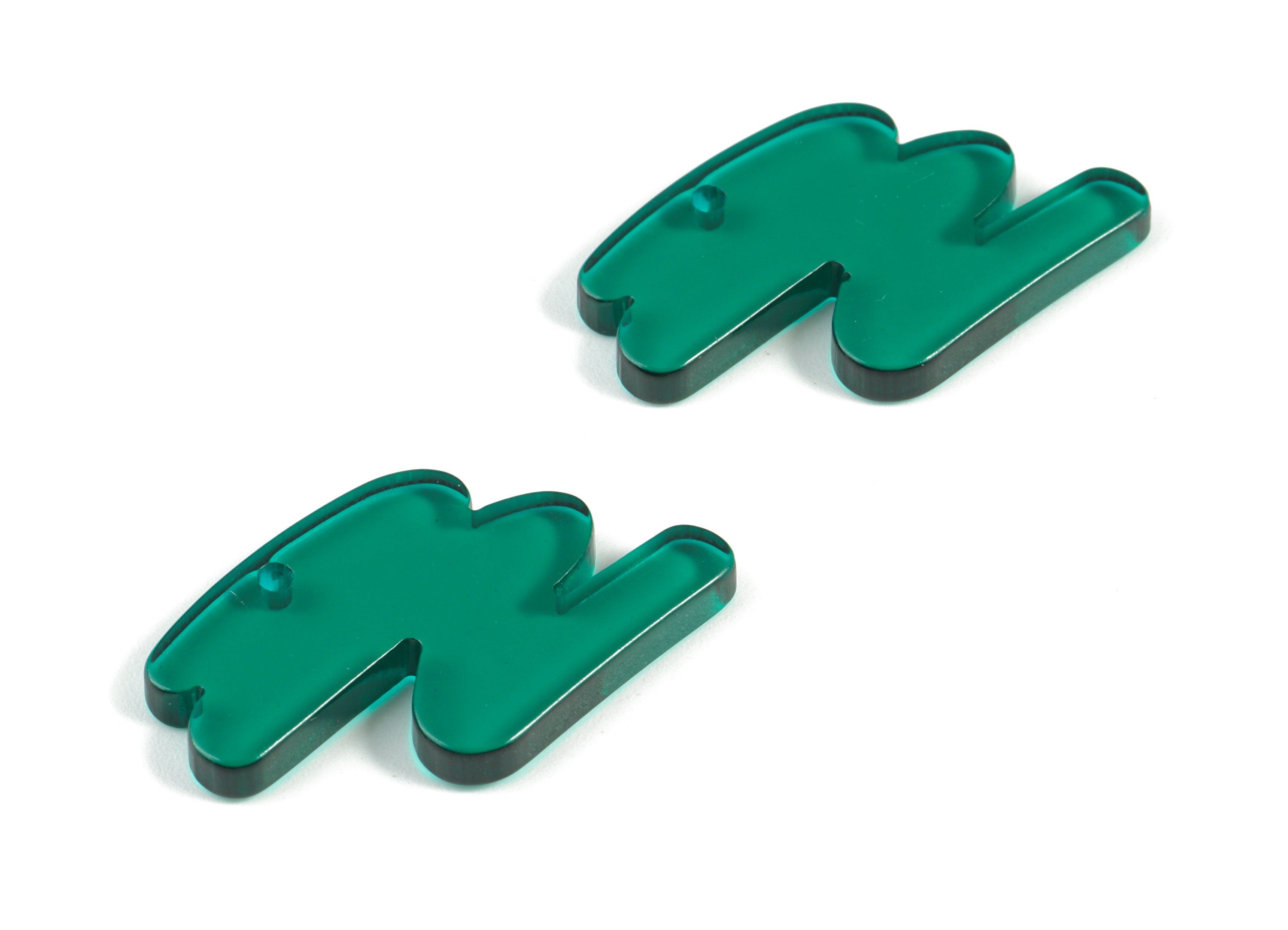 Acrylic Scribble Green Earring Charms - Acrylic Green Scribble Charms - Jewelry Supplies - Color Code:A463- 30.45x18.98x2.98mm - AC2138-A463 - DOMEDBAZAAR