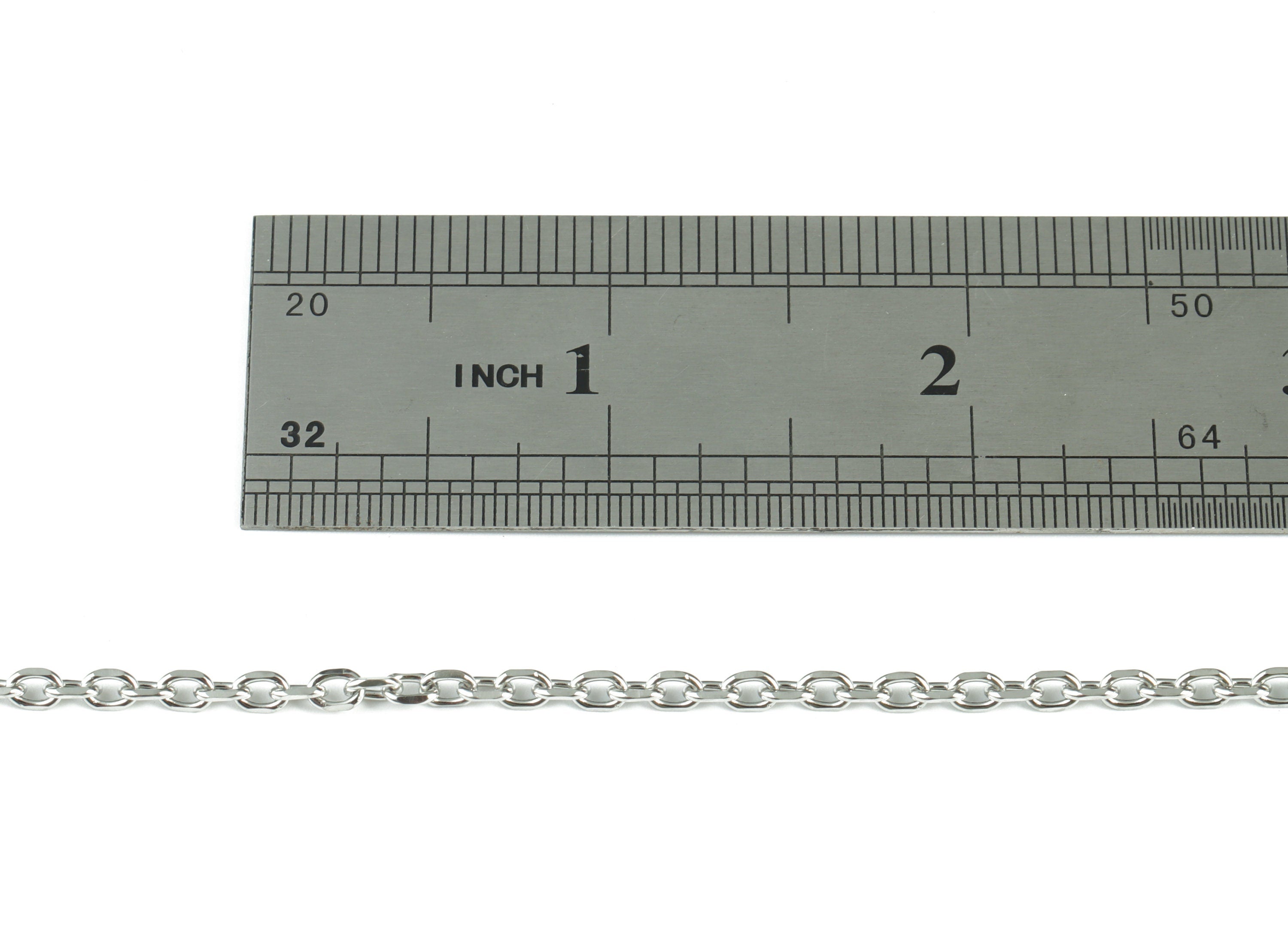 Flat Cable Chain - Stainless Steel Chain -  Faceted Cable Chain - Soldered Link Chain - 0.16&quot; x 0.12&quot; x 0.03&quot; - CC1174 - DOMEDBAZAAR
